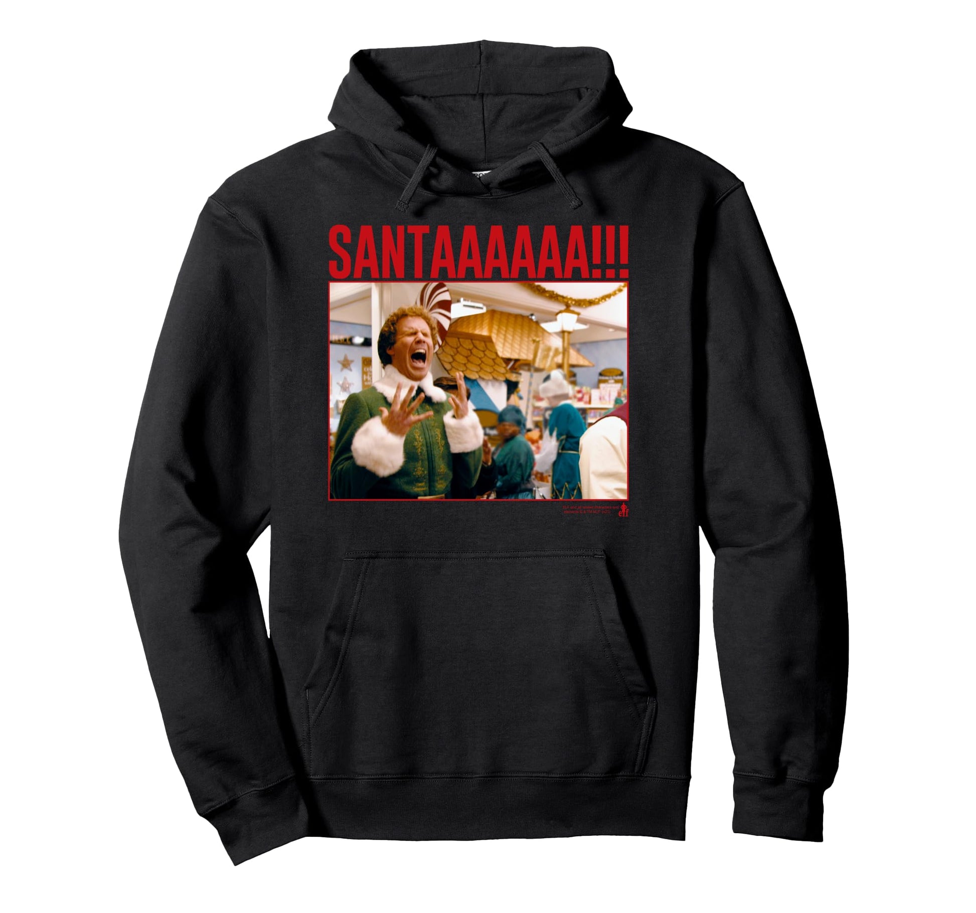 Elf Santa Scream Funny Hoodie - Aesthetic Graphic for Adults - T-Shirt, Sweatshirt, Hoodie
