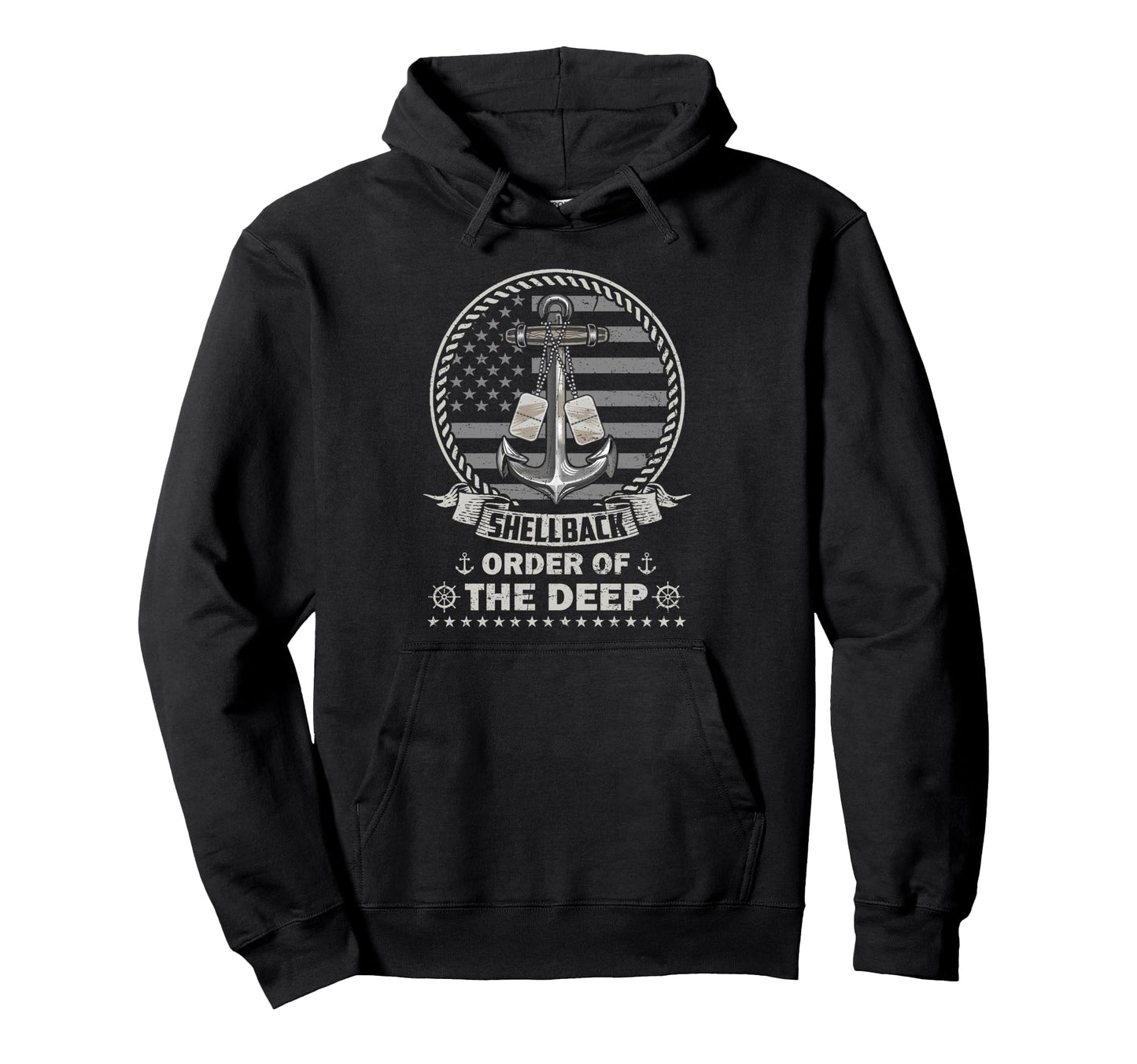 Shellback Order Deep Flag Us Sailor Naval Hoodie - Novelty Apparel Unisex - T-Shirt, Sweatshirt, Hoodie