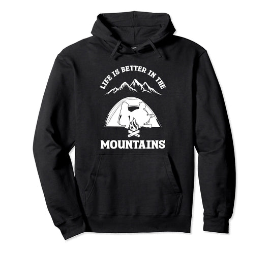 Camping Mountains Wildlife Nature Hoodie - Aesthetic Graphic Unisex - T-Shirt, Sweatshirt, Hoodie