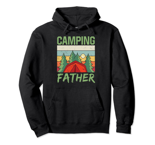 Camping Father Camper Camp Campsite Hoodie - Minimalist Print for Adults - T-Shirt, Sweatshirt, Hoodie