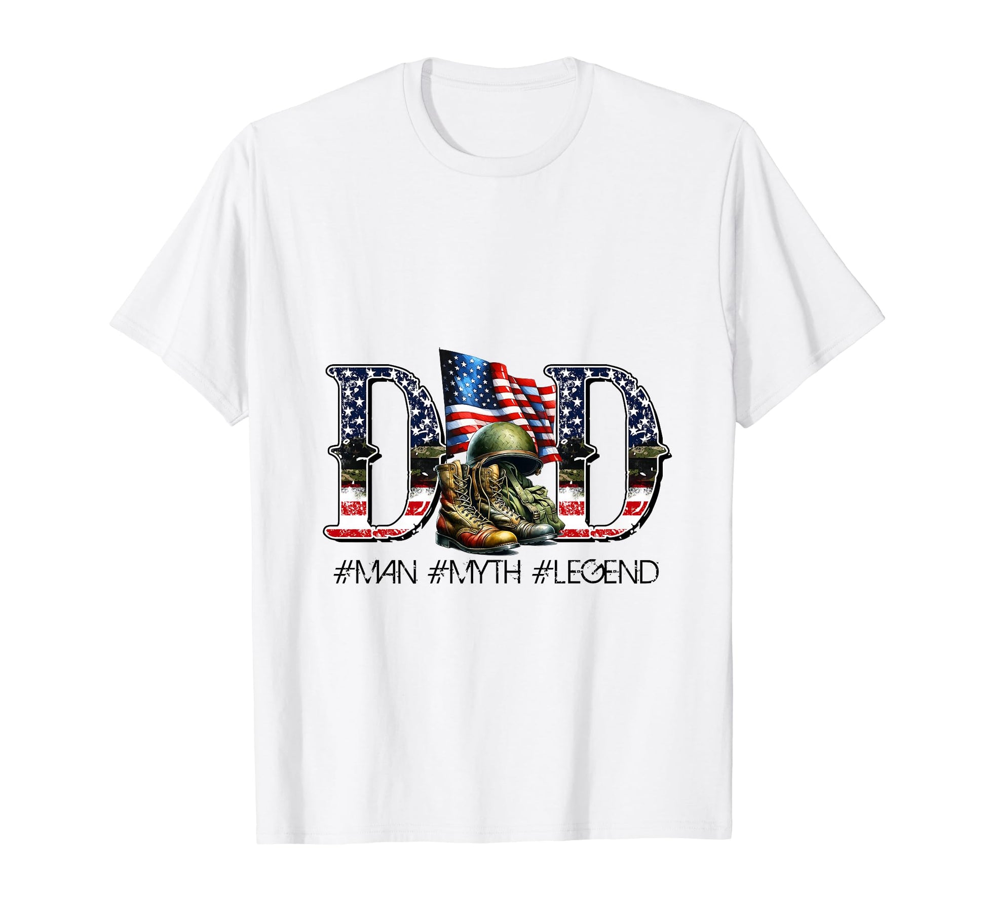 Patriotic Dad Myth Legend Fathers Day T-Shirt - Custom Art Print Unisex - T-Shirt, Sweatshirt, Hoodie
