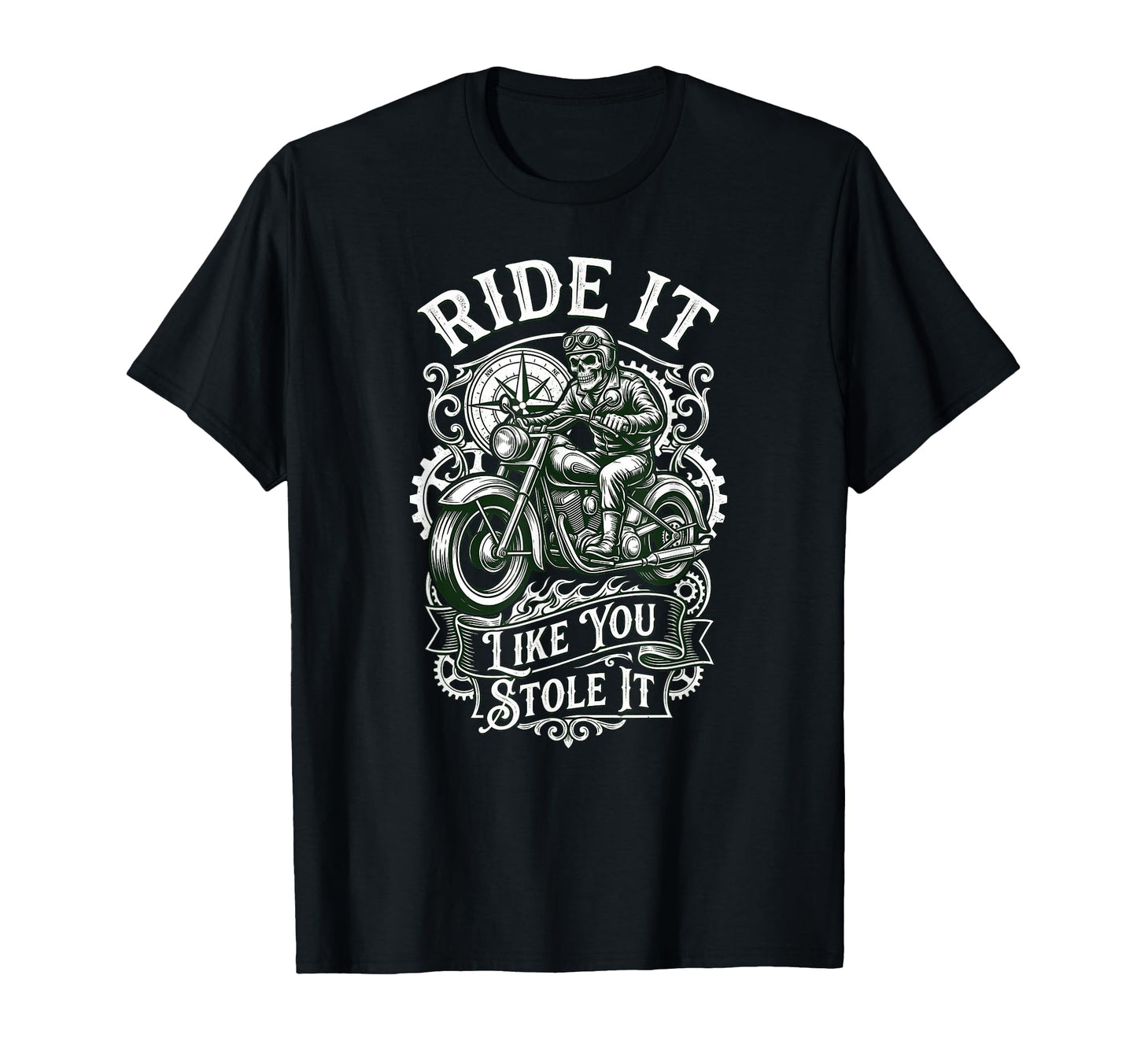 Biker Ride Like You Stole Skull T-Shirt - Minimalist Print Men Women - T-Shirt, Sweatshirt, Hoodie