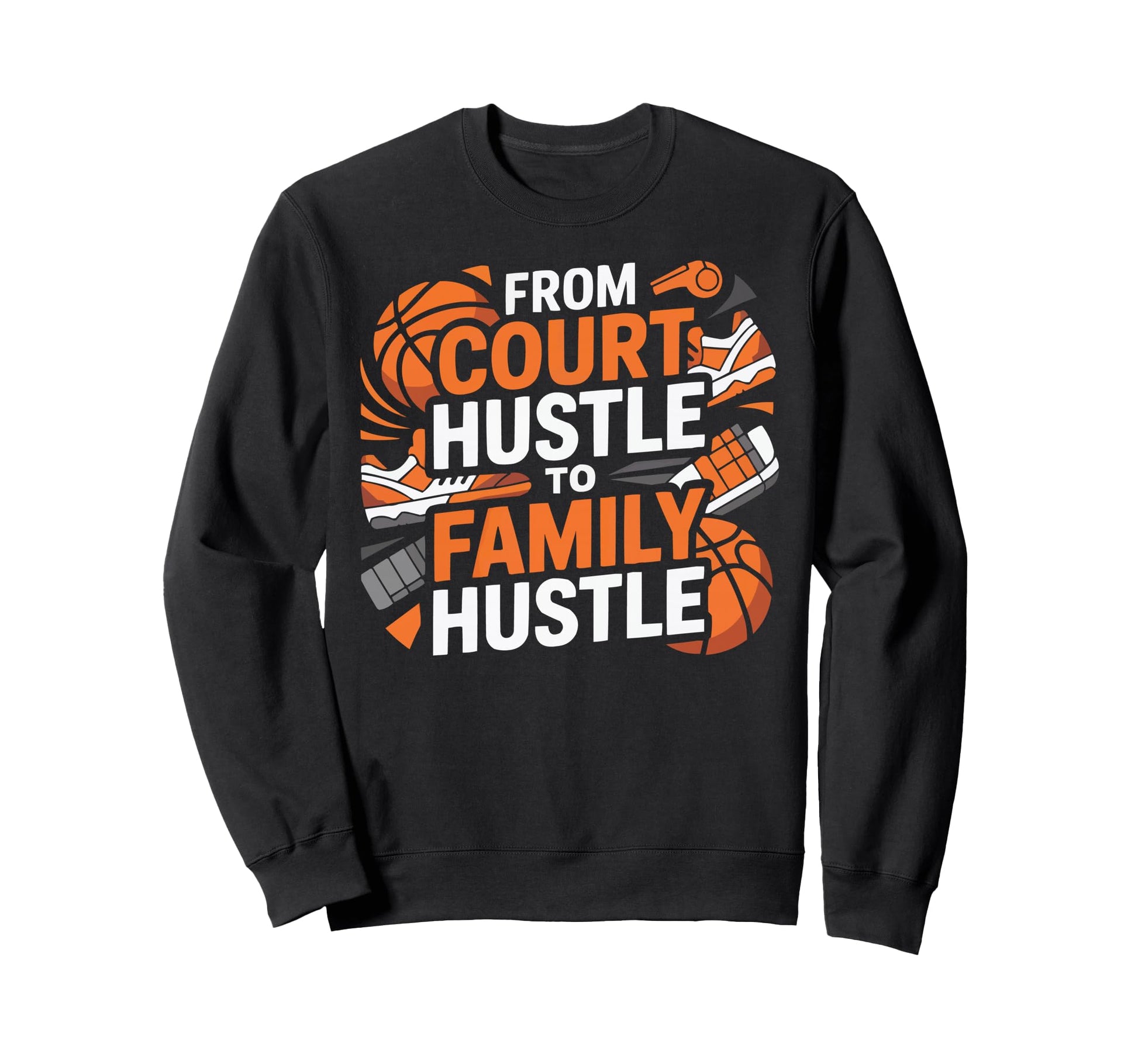 Basketball Dad Hooper Daddy Papa Fathers Sweatshirt - Graphic Print Unisex - T-Shirt, Sweatshirt, Hoodie