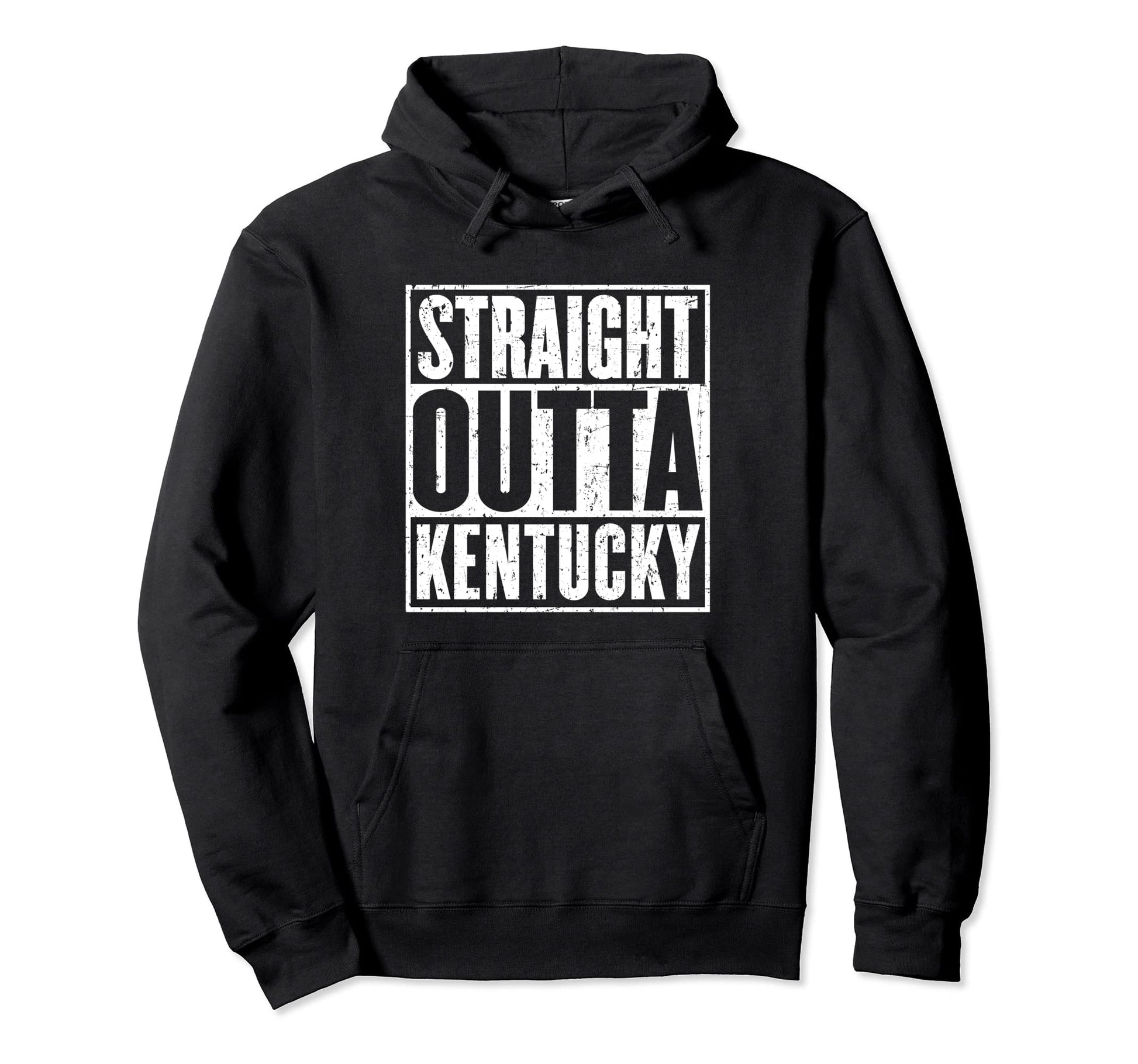 Straight Outta Kentucky Distressed Hoodie - Unique Graphic Unisex - T-Shirt, Sweatshirt, Hoodie