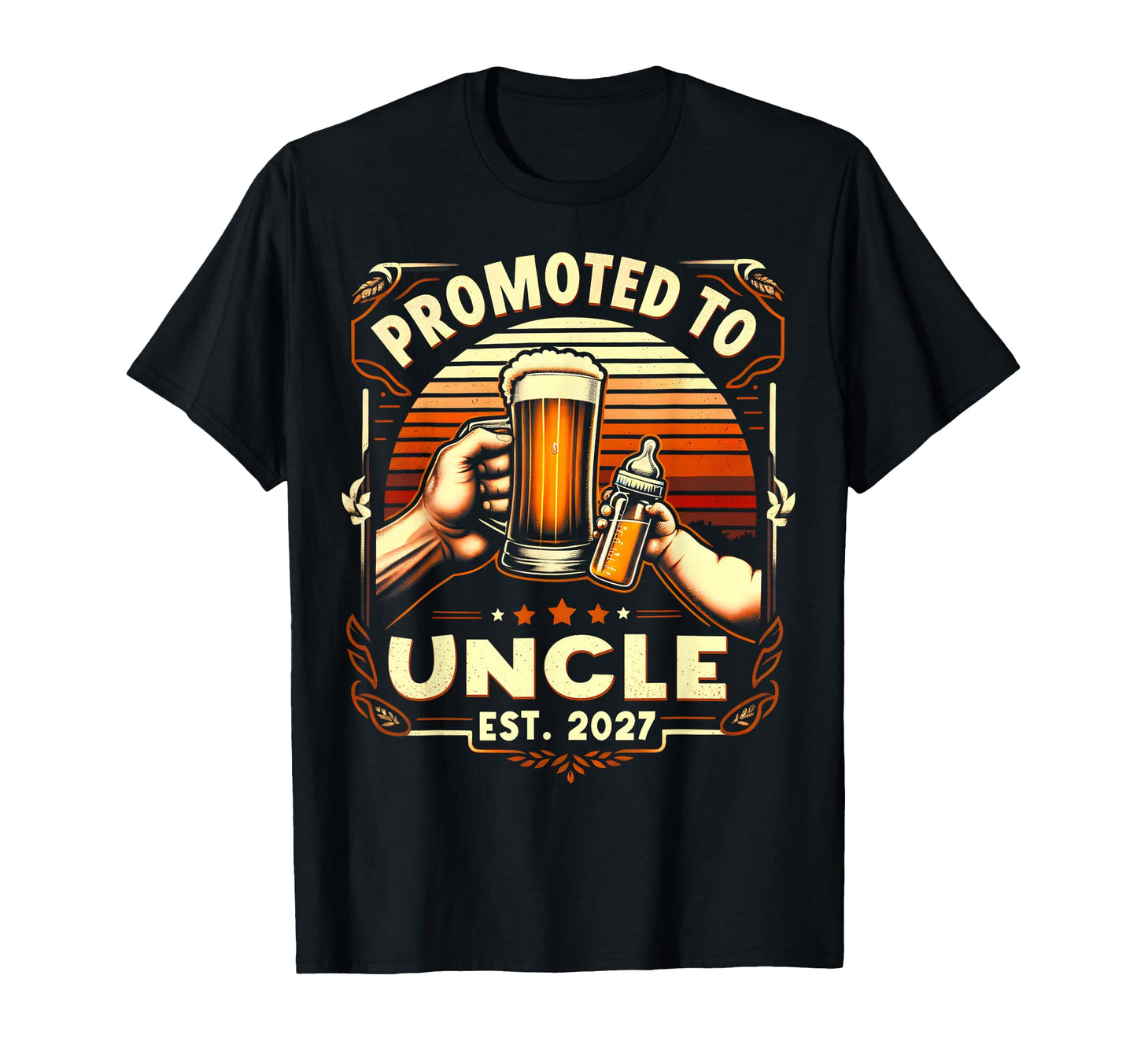 Promoted To Grandpa Est 2027 T-Shirt - Graphic Print Men Women - T-Shirt, Sweatshirt, Hoodie