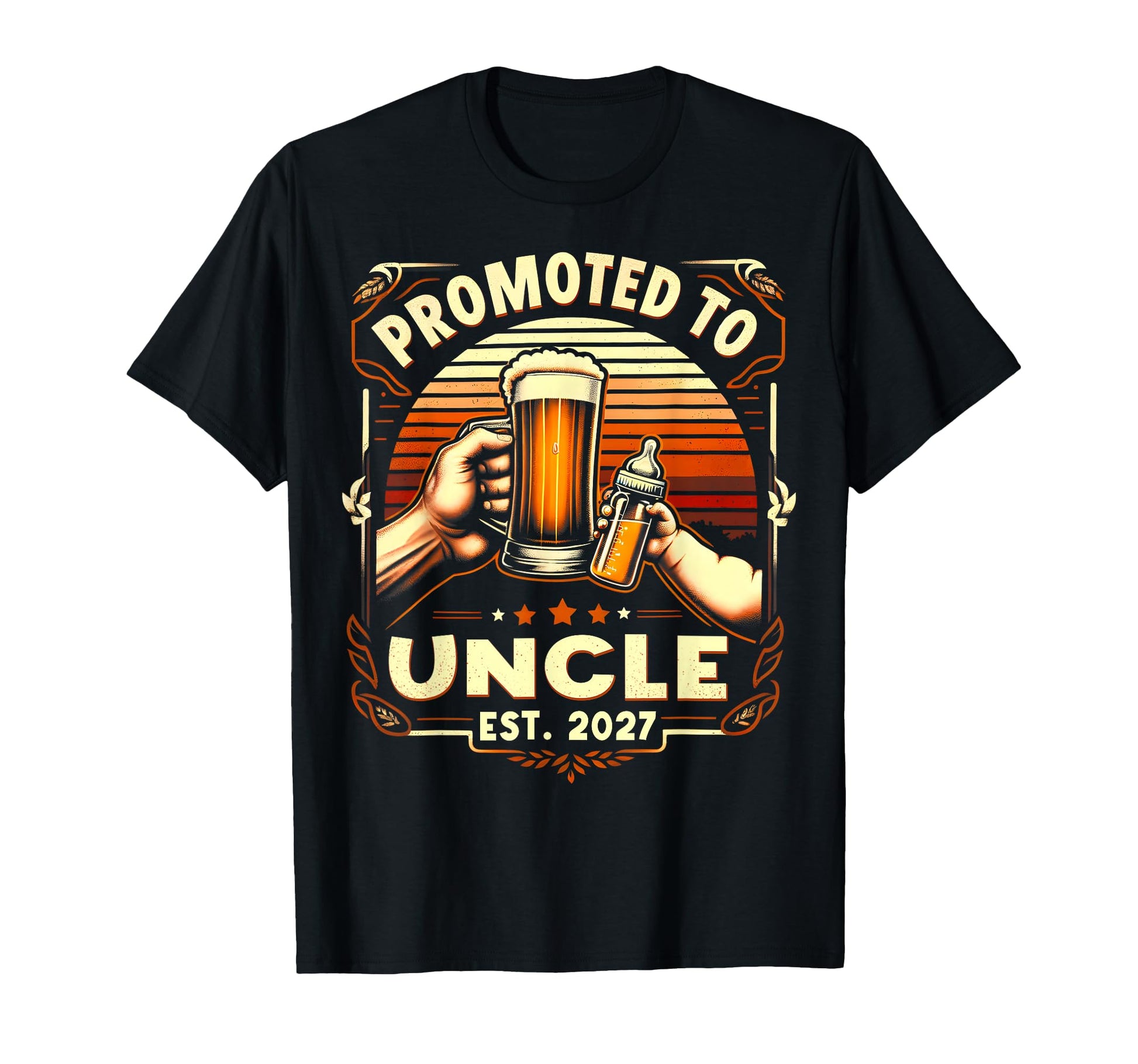 Promoted To Grandpa Est 2027 T-Shirt - Graphic Print Men Women - T-Shirt, Sweatshirt, Hoodie