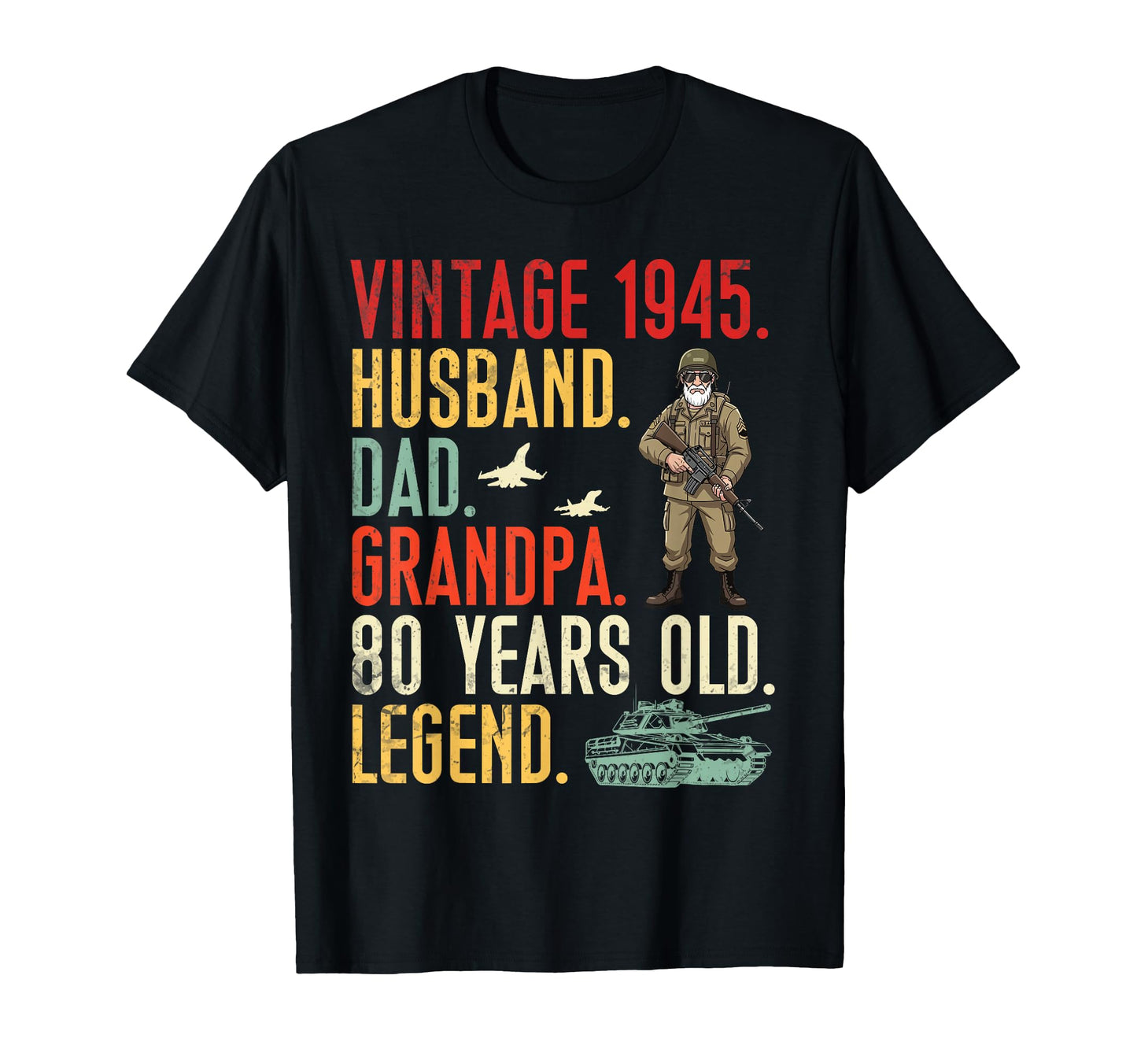 1945 Husband Dad Grandpa 80 Years Old T-Shirt - Unique Graphic for Adults - T-Shirt, Sweatshirt, Hoodie