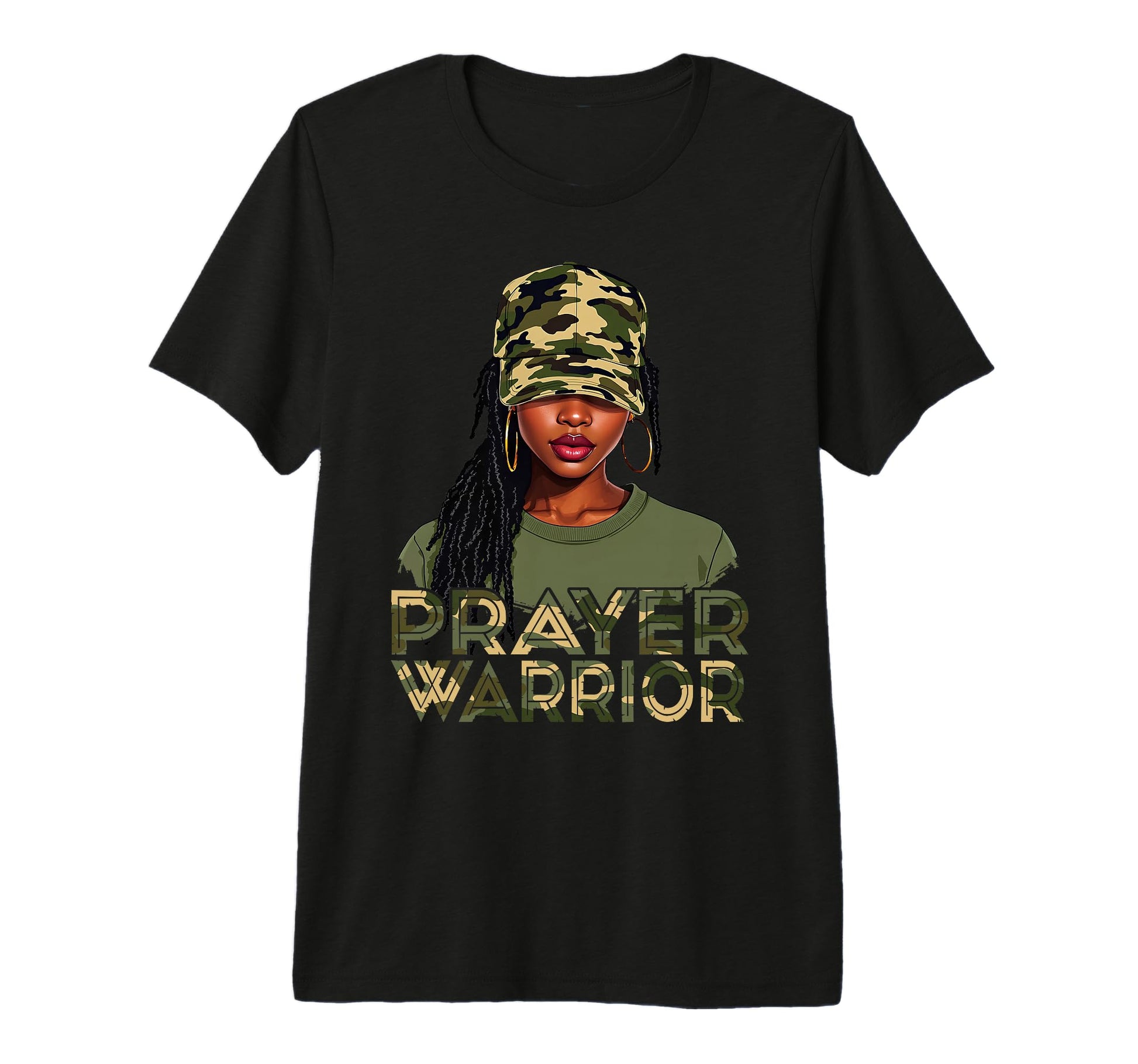 Camo Hat Prayer Warrior God Jesus T-Shirt - Unique Graphic Unisex - T-Shirt, Sweatshirt, Hoodie