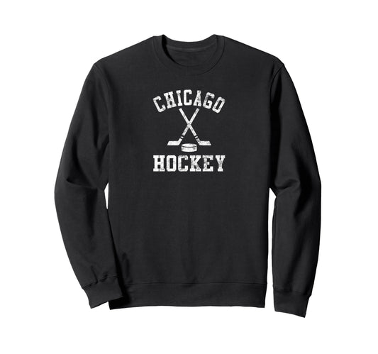 Chicago Hockey Sweatshirt - Aesthetic Graphic Men Women - T-Shirt, Sweatshirt, Hoodie