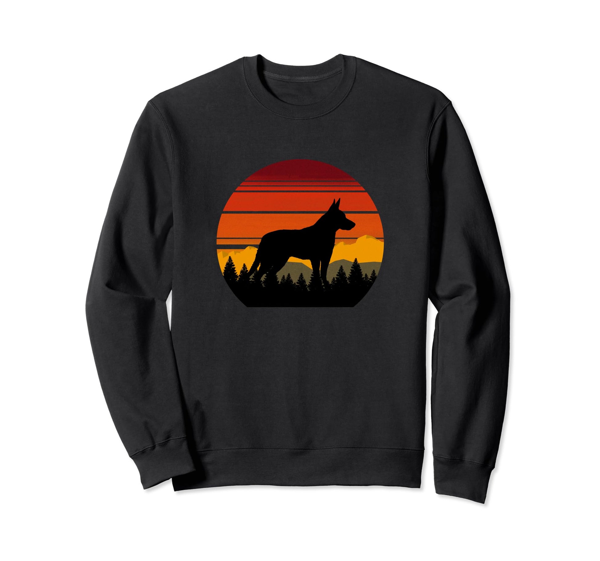 Koolie Dog Sunset Mountains Sweatshirt - Graphic Print Men Women - T-Shirt, Sweatshirt, Hoodie