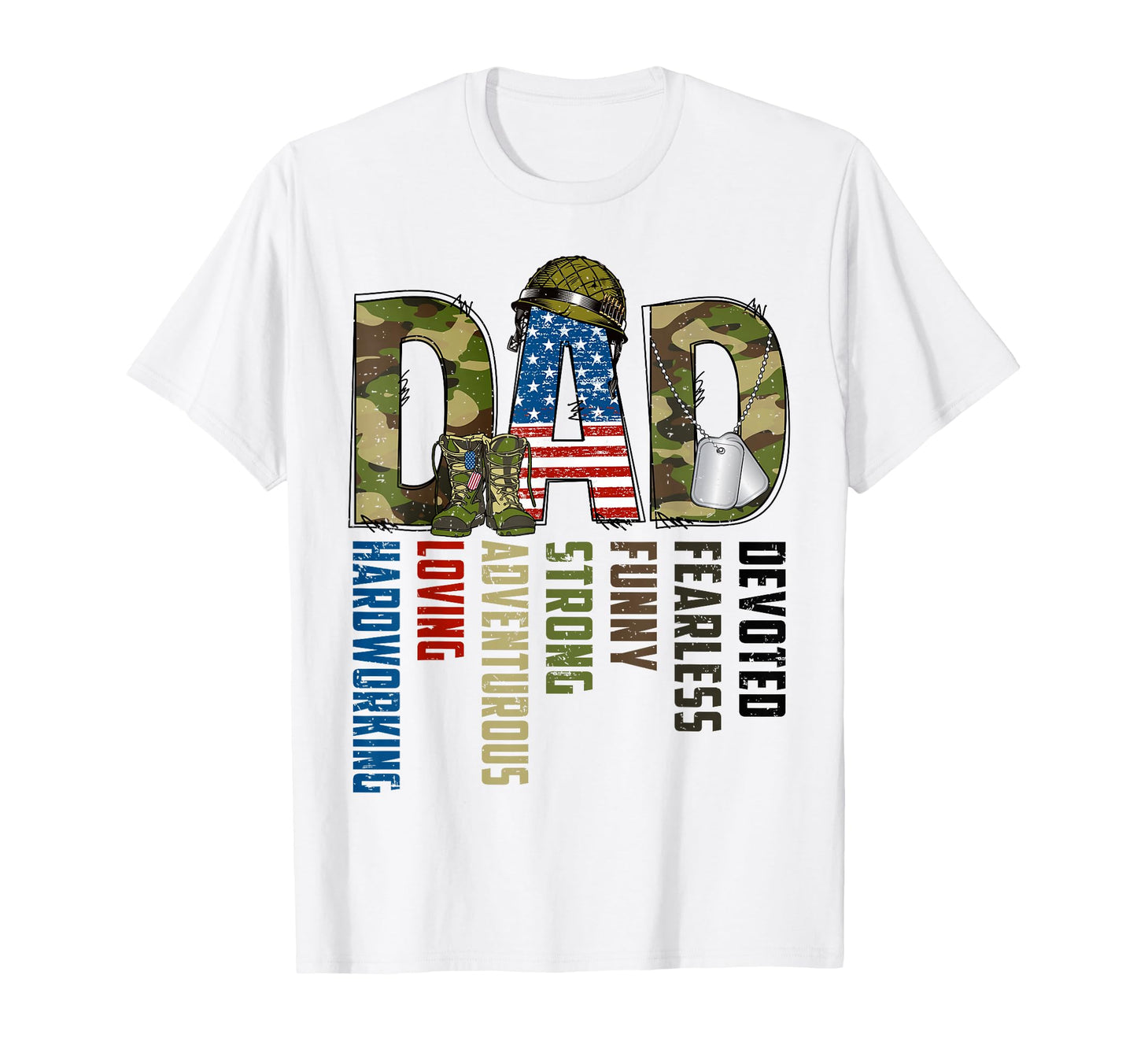 Dad Veteran Camo Army Military Us Flag T-Shirt - Unique Graphic for Adults - T-Shirt, Sweatshirt, Hoodie
