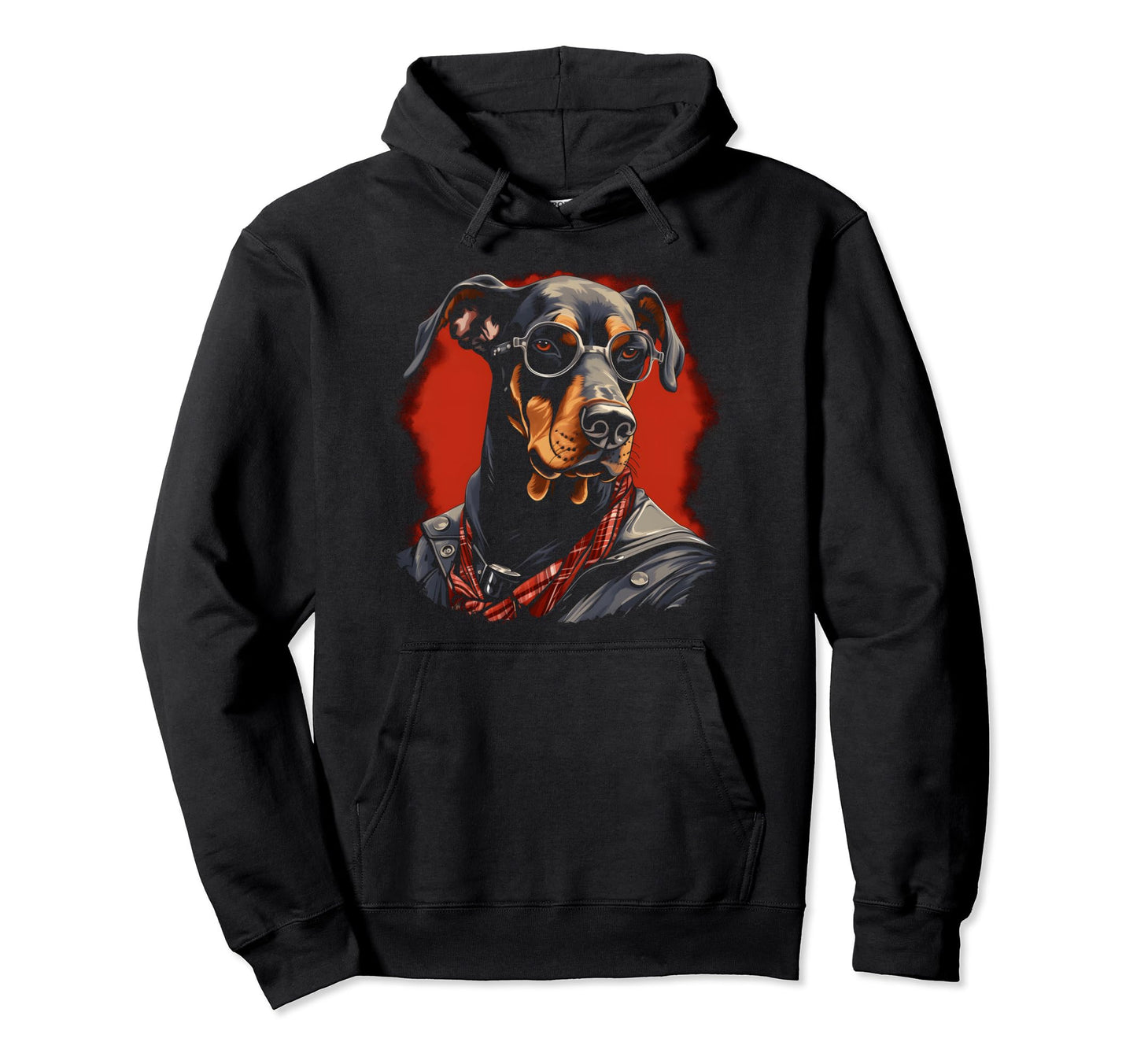 Motorcycle Dad Biker Dog Funny Doberman Hoodie - Novelty Apparel Men Women - T-Shirt, Sweatshirt, Hoodie
