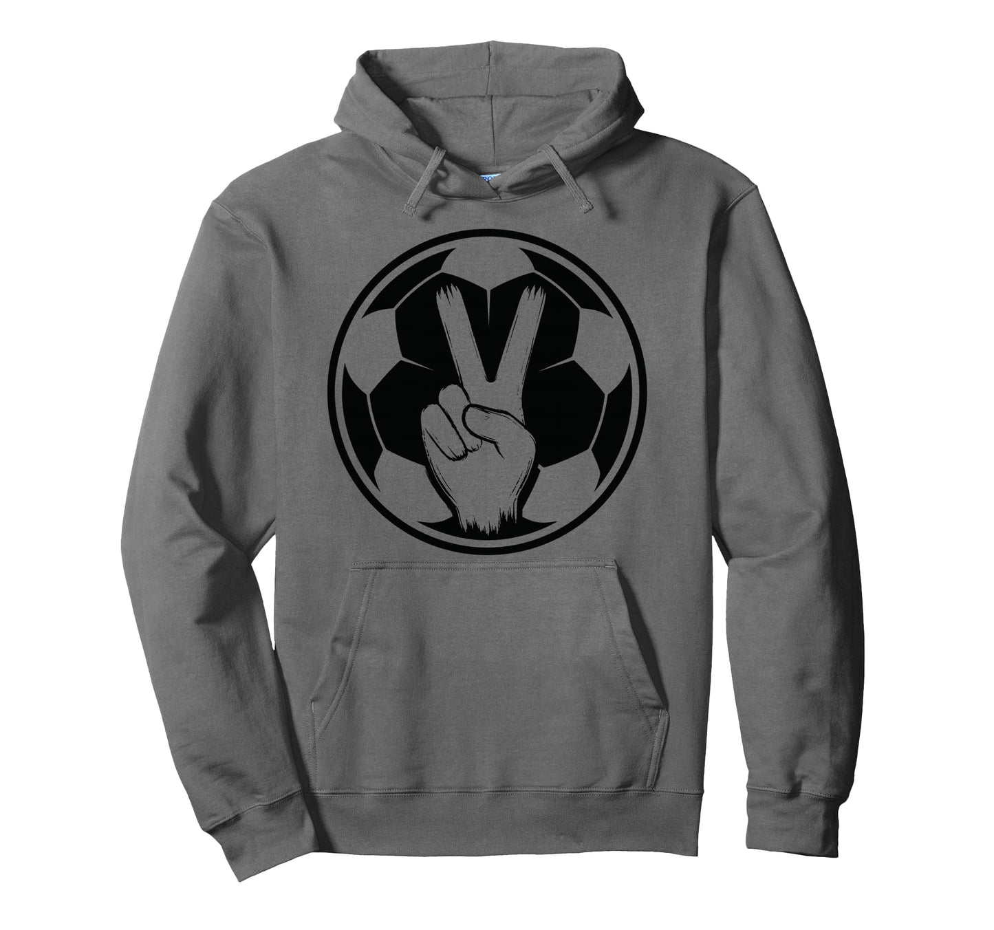 Soccer Peace Sign V Fingers Ball Hoodie - Aesthetic Graphic Unisex - T-Shirt, Sweatshirt, Hoodie