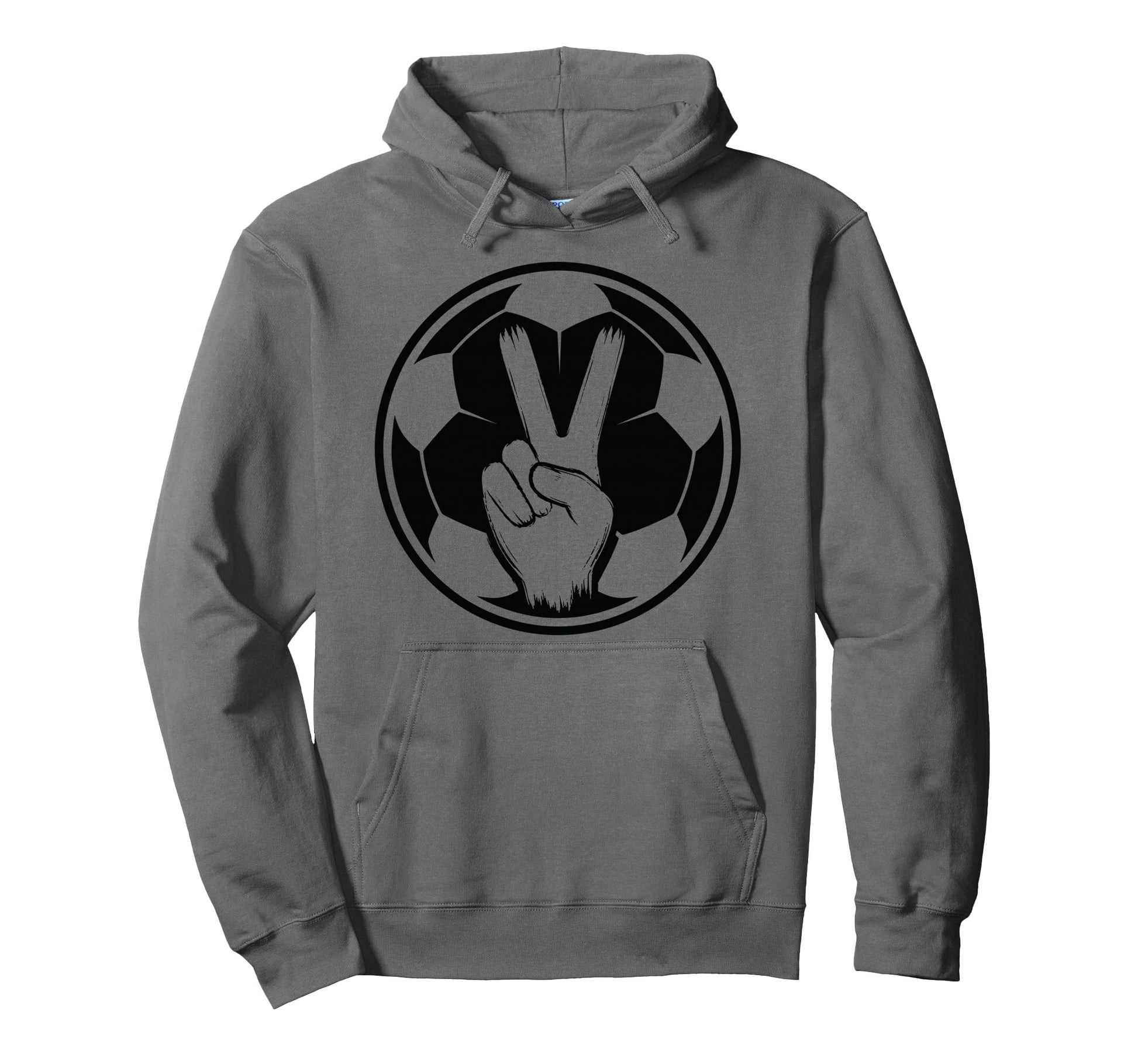 Soccer Peace Sign V Fingers Ball Hoodie - Aesthetic Graphic Unisex - T-Shirt, Sweatshirt, Hoodie