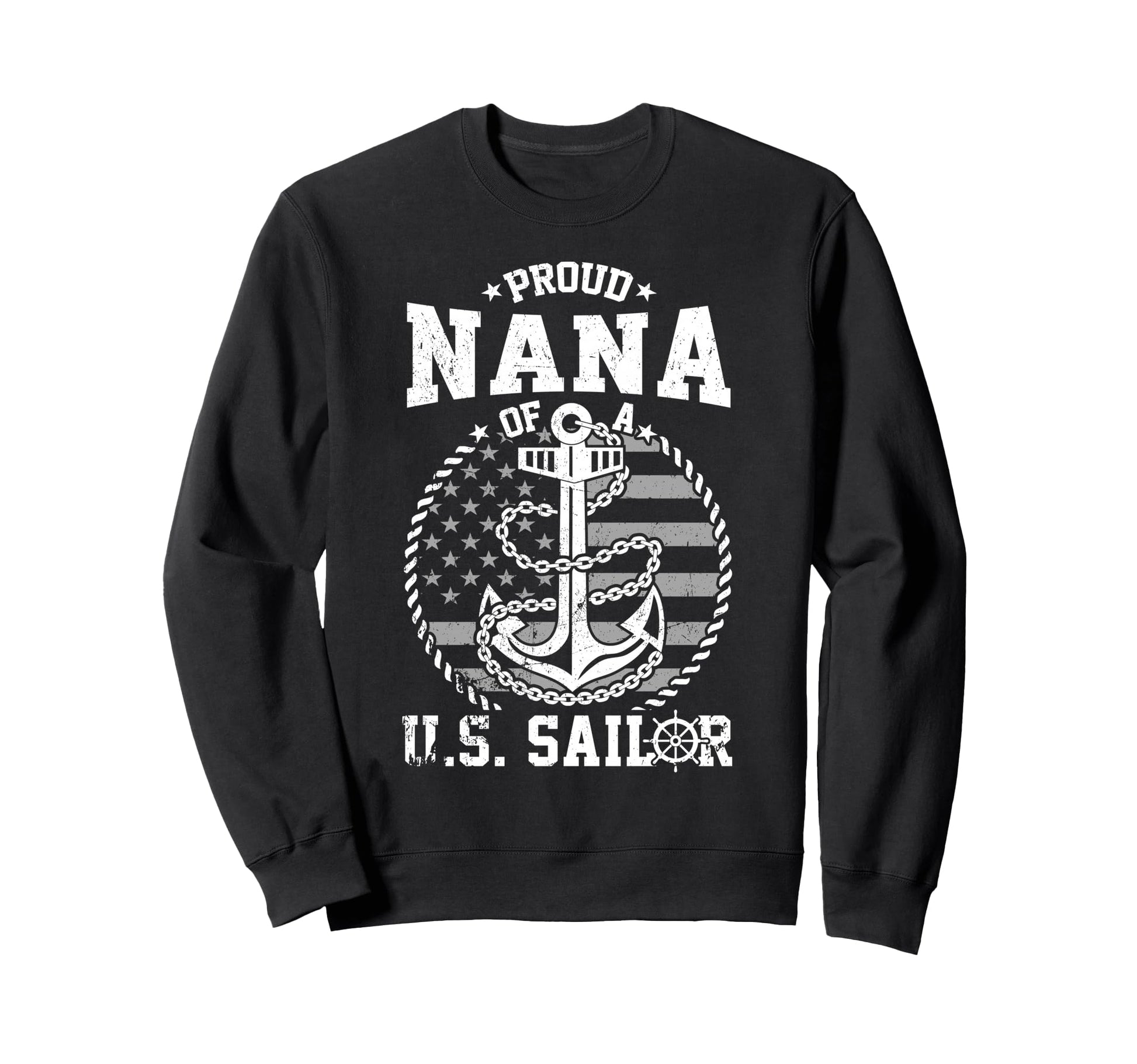 Proud Nana Us Sailor Anchor Flag Sweatshirt - Minimalist Print for Adults - T-Shirt, Sweatshirt, Hoodie