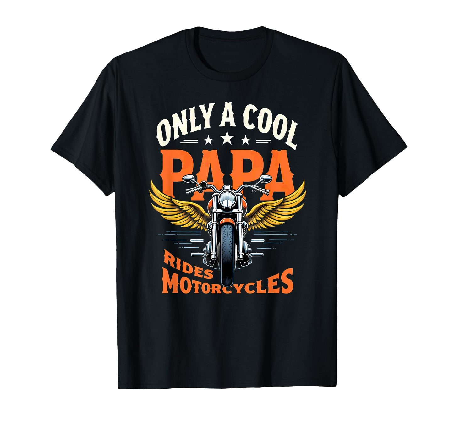 Biking Papa Rides Motorcycles Dad T-Shirt - Novelty Apparel for Adults - T-Shirt, Sweatshirt, Hoodie
