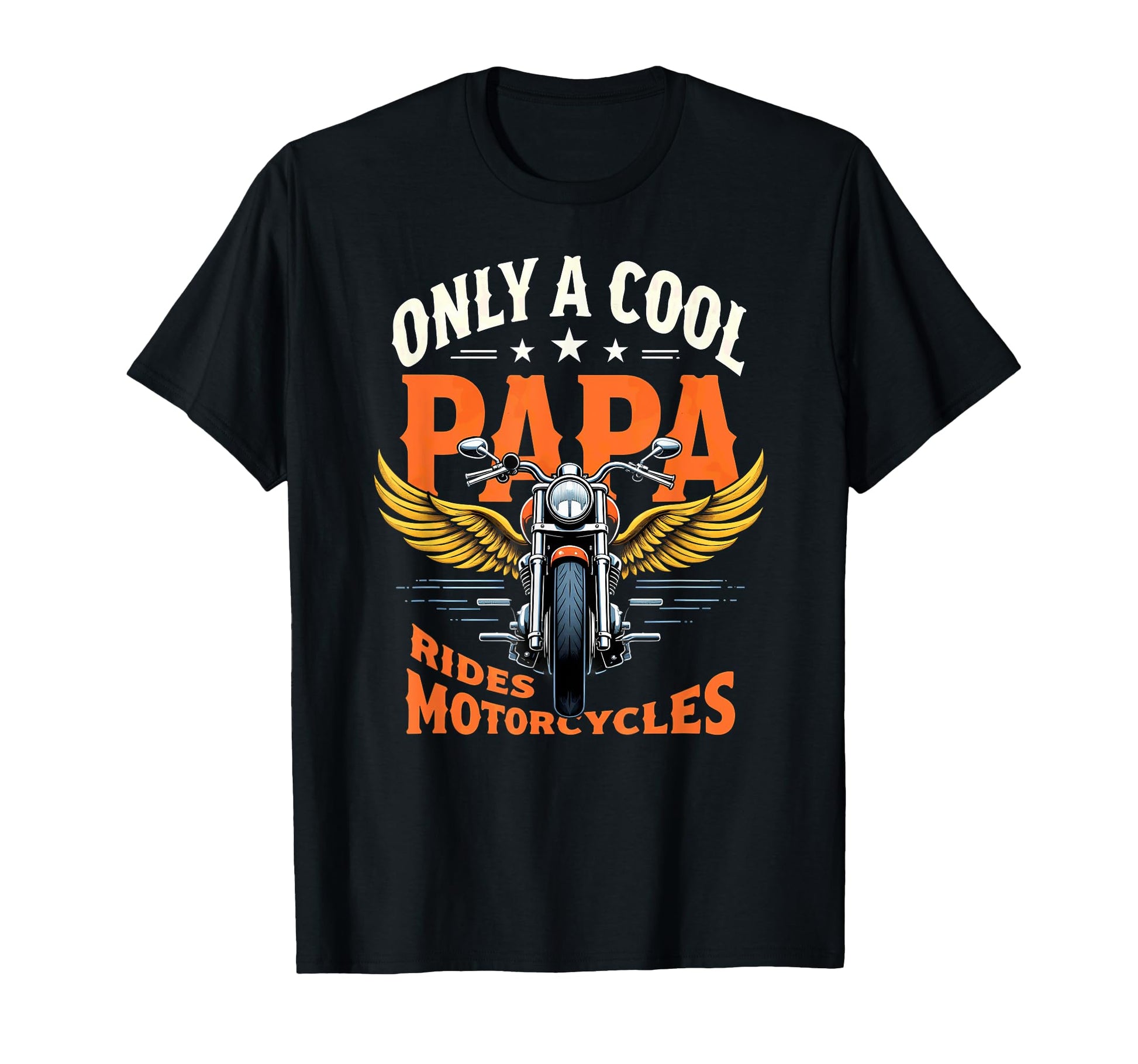 Biking Papa Rides Motorcycles Dad T-Shirt - Novelty Apparel for Adults - T-Shirt, Sweatshirt, Hoodie
