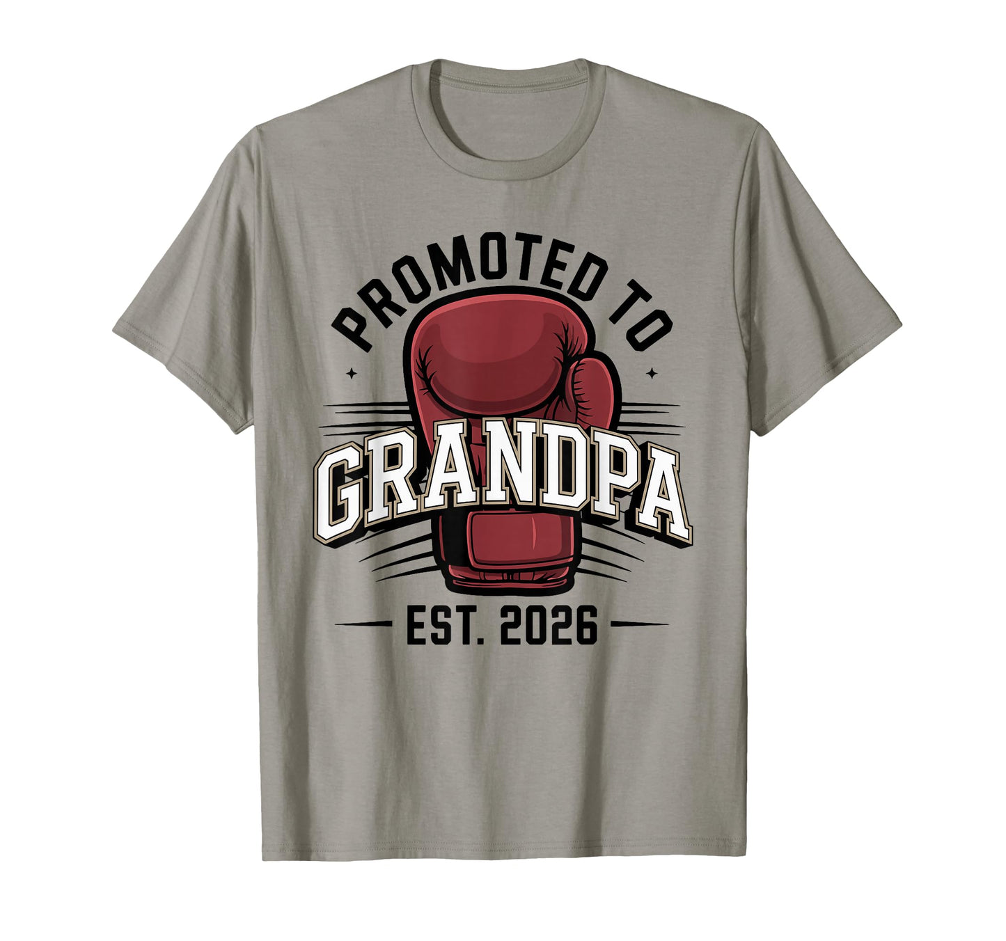 Promoted To Grandpa Est 2026 Boxing T-Shirt - Minimalist Print for Adults - T-Shirt, Sweatshirt, Hoodie