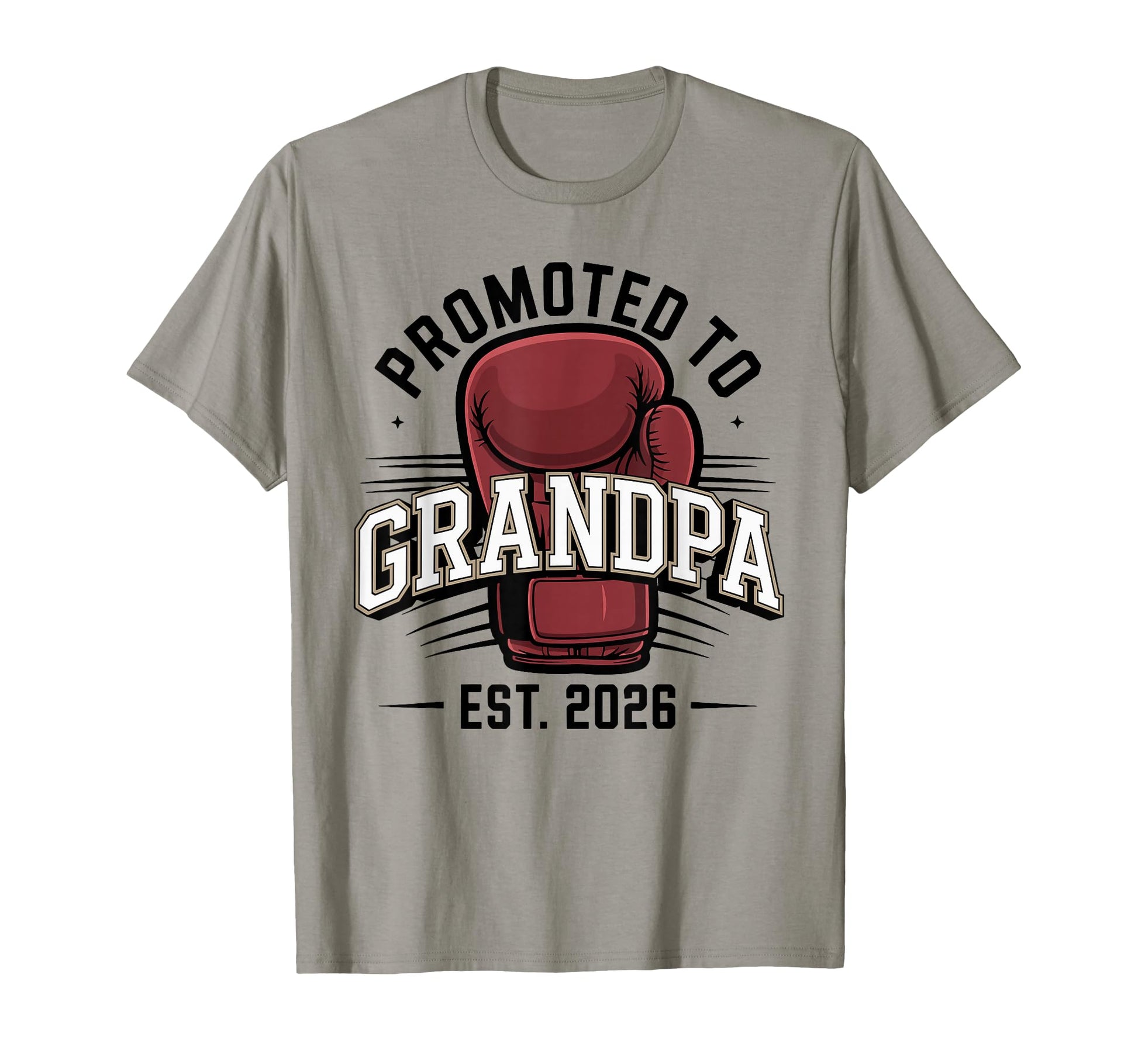 Promoted To Grandpa Est 2026 Boxing T-Shirt - Minimalist Print for Adults - T-Shirt, Sweatshirt, Hoodie