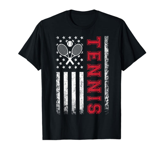 American Flag Tennis Best Gifts Players T-Shirt - Custom Art Print Unisex - T-Shirt, Sweatshirt, Hoodie