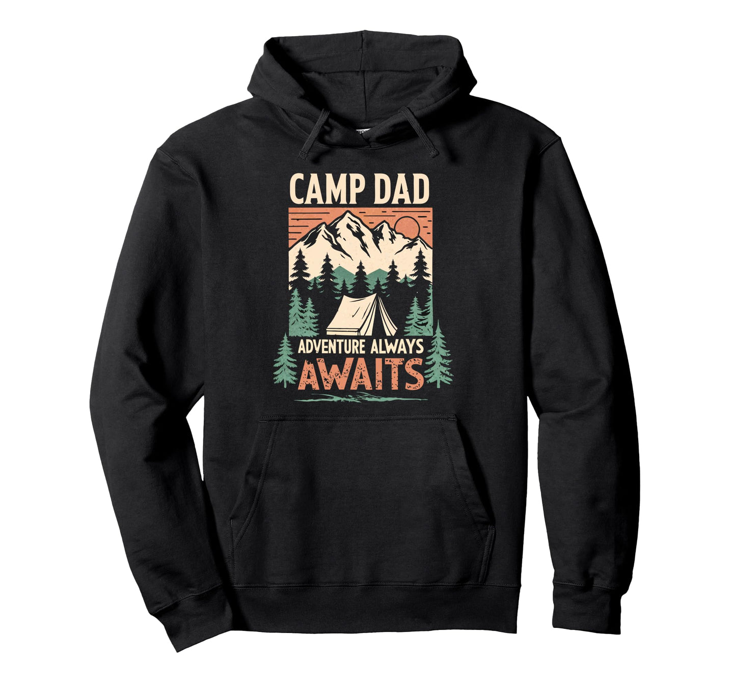 Fathers Day Camping Dad Adventure Awaits Hoodie - Novelty Apparel Men Women - T-Shirt, Sweatshirt, Hoodie