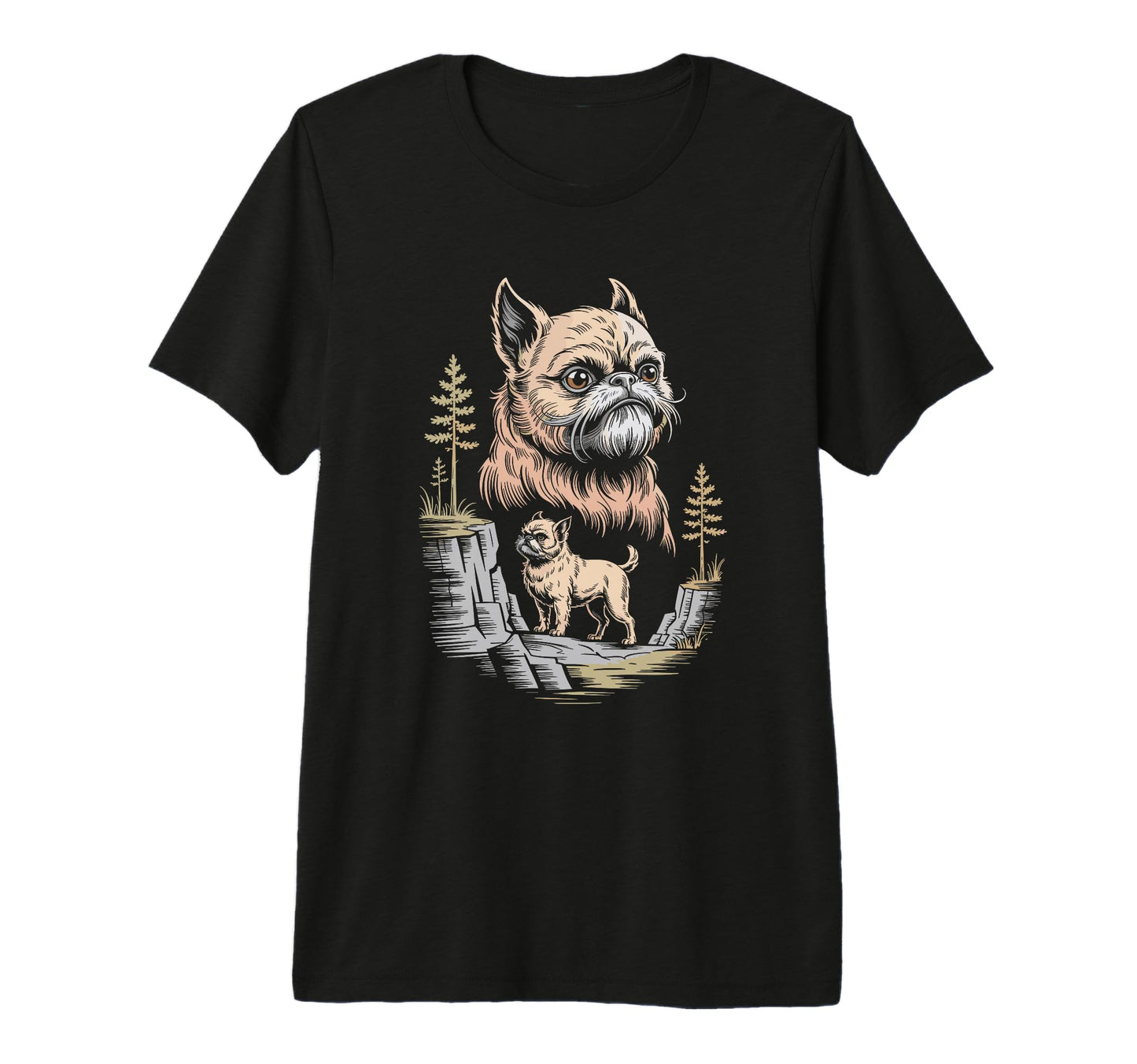Mom Dad Brussels Griffon Dog Owner Hiking T-Shirt - Trendy Graphic Unisex - T-Shirt, Sweatshirt, Hoodie