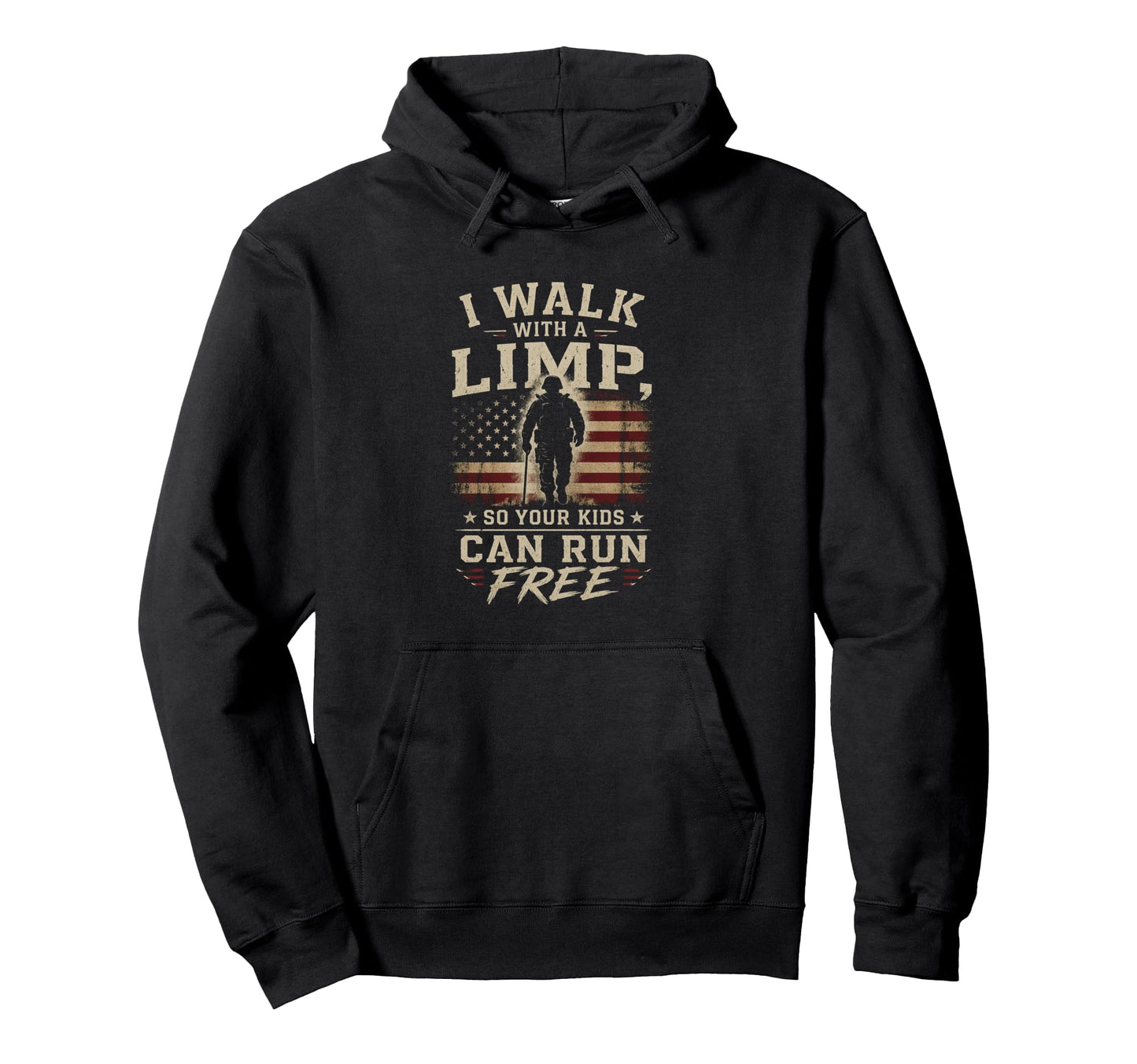 Wounded Veteran Patriotic Funny Hoodie - Casual Everyday Wear Men Women - T-Shirt, Sweatshirt, Hoodie