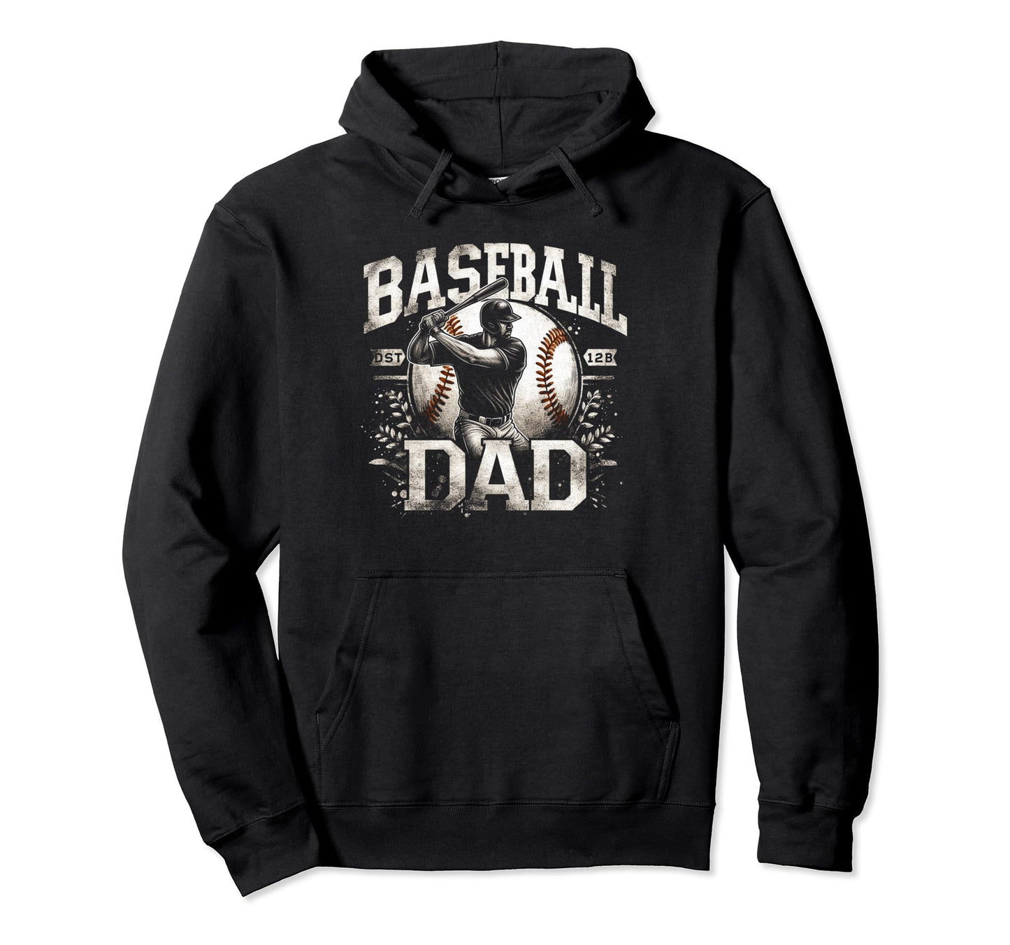 Baseball Dad Fathers Day Hoodie - Unique Graphic Men Women - T-Shirt, Sweatshirt, Hoodie