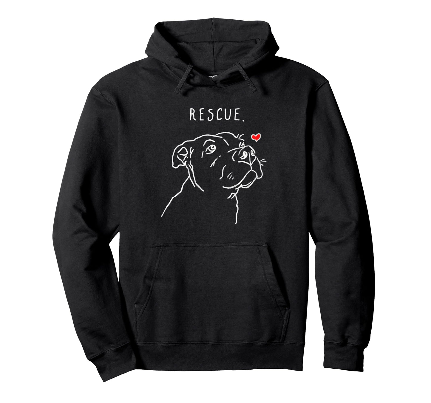 Rescue Dog Pitbull Drawing Rescue Mom Adopt Hoodie - Unique Graphic Unisex - T-Shirt, Sweatshirt, Hoodie