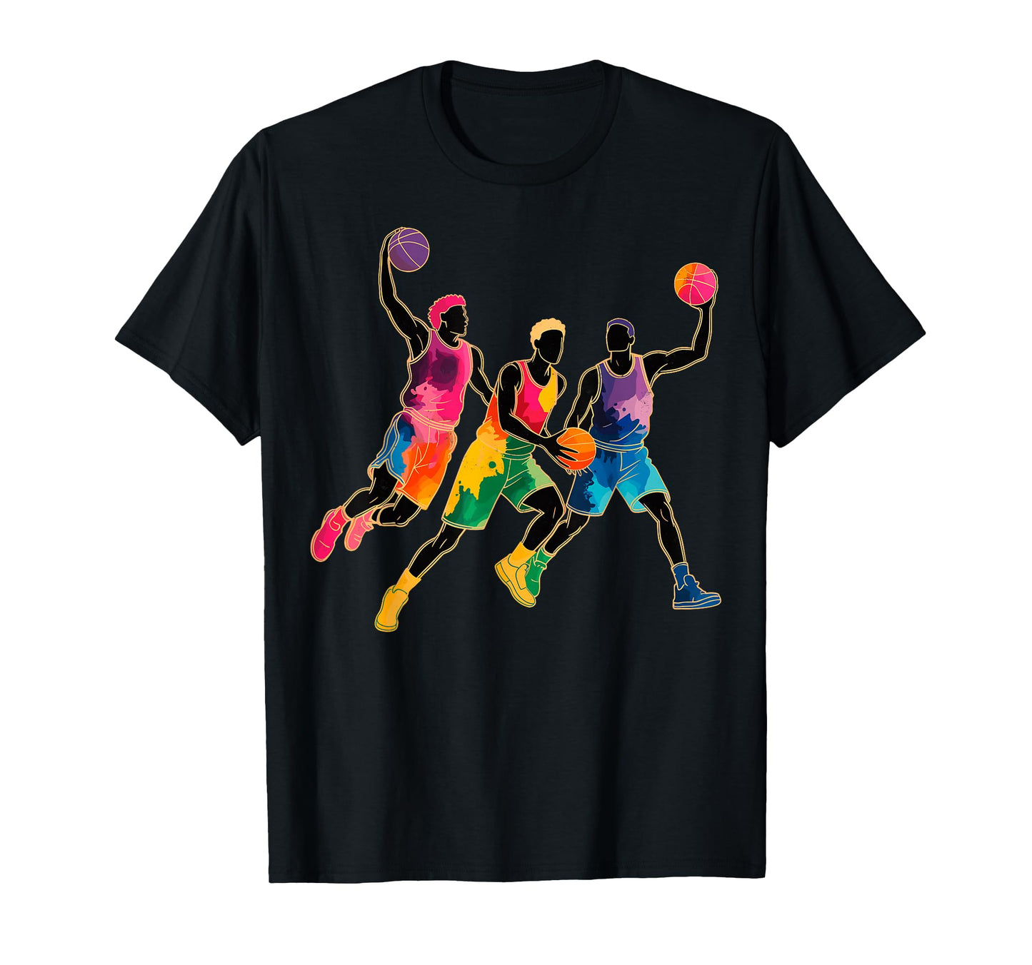 Colorful Graffiti Basketball Players Slam T-Shirt - Unique Graphic Unisex - T-Shirt, Sweatshirt, Hoodie
