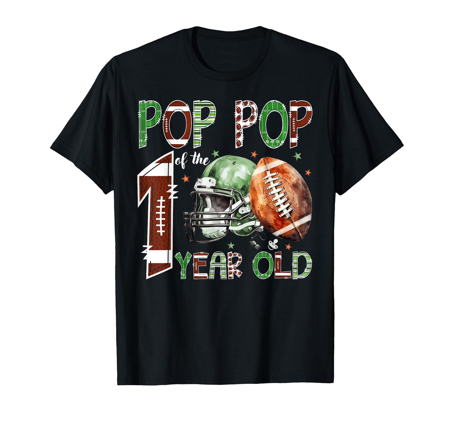 Pop Pop 1 Year Old Football Lover T-Shirt - Aesthetic Graphic for Adults - T-Shirt, Sweatshirt, Hoodie