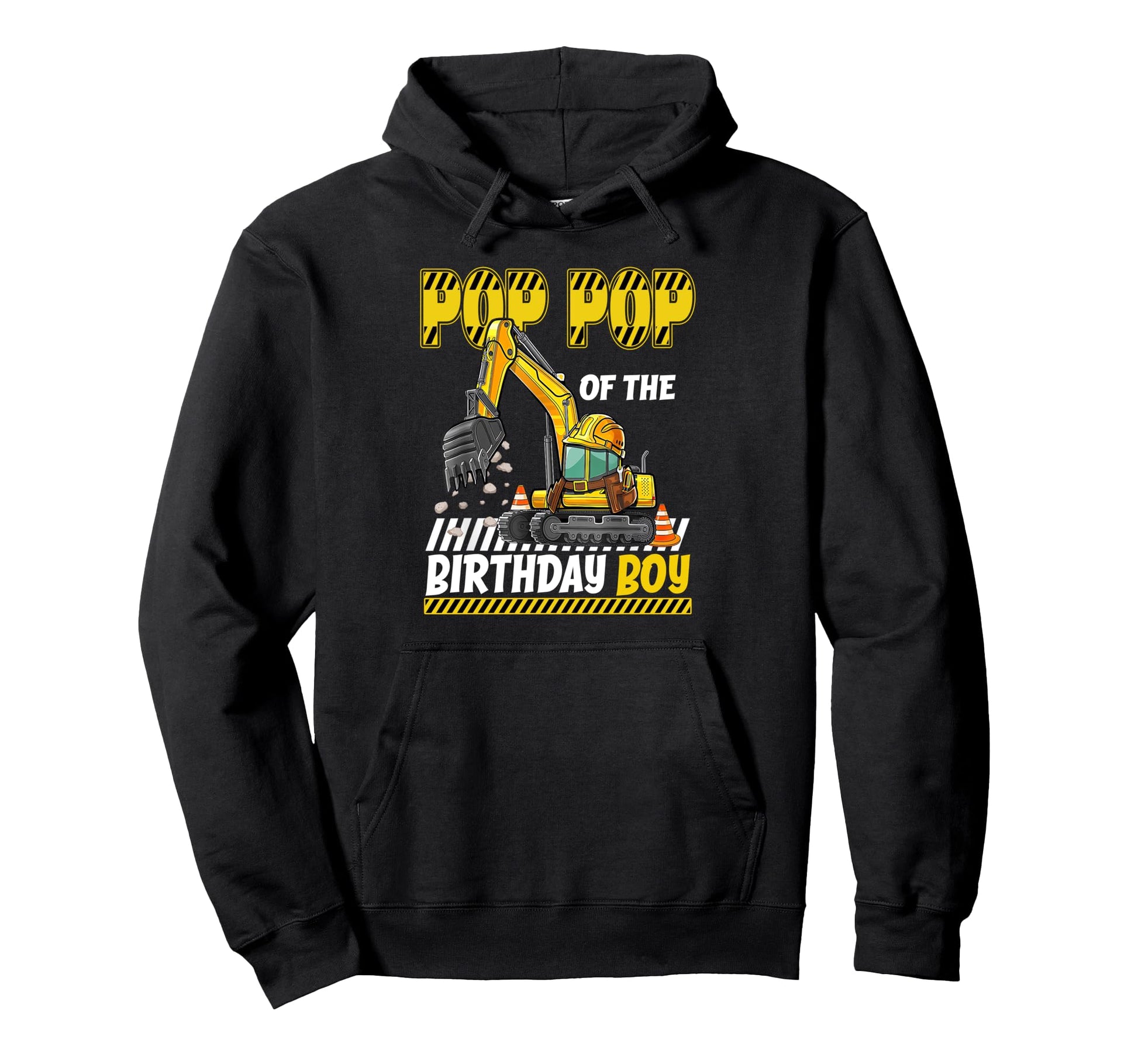 Pop Pop Birthday Construction Worker Hoodie - Custom Art Print Unisex - T-Shirt, Sweatshirt, Hoodie