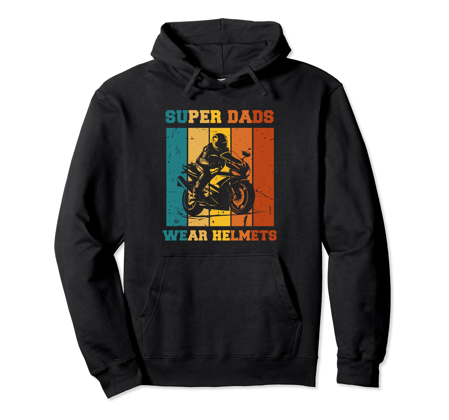 Super Dads Wear Helmets Biker Hoodie - Minimalist Print Men Women - T-Shirt, Sweatshirt, Hoodie