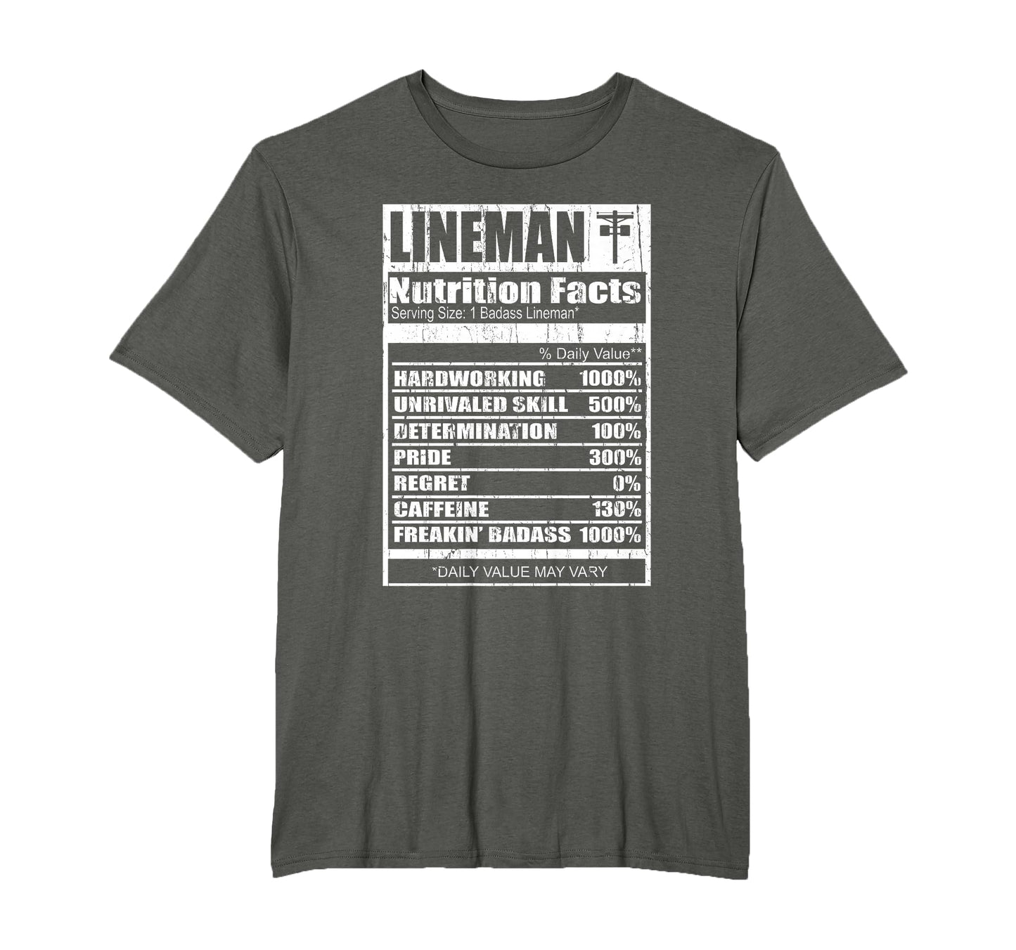 Lineman Nutrition Facts T-Shirt - Graphic Print Men Women - T-Shirt, Sweatshirt, Hoodie