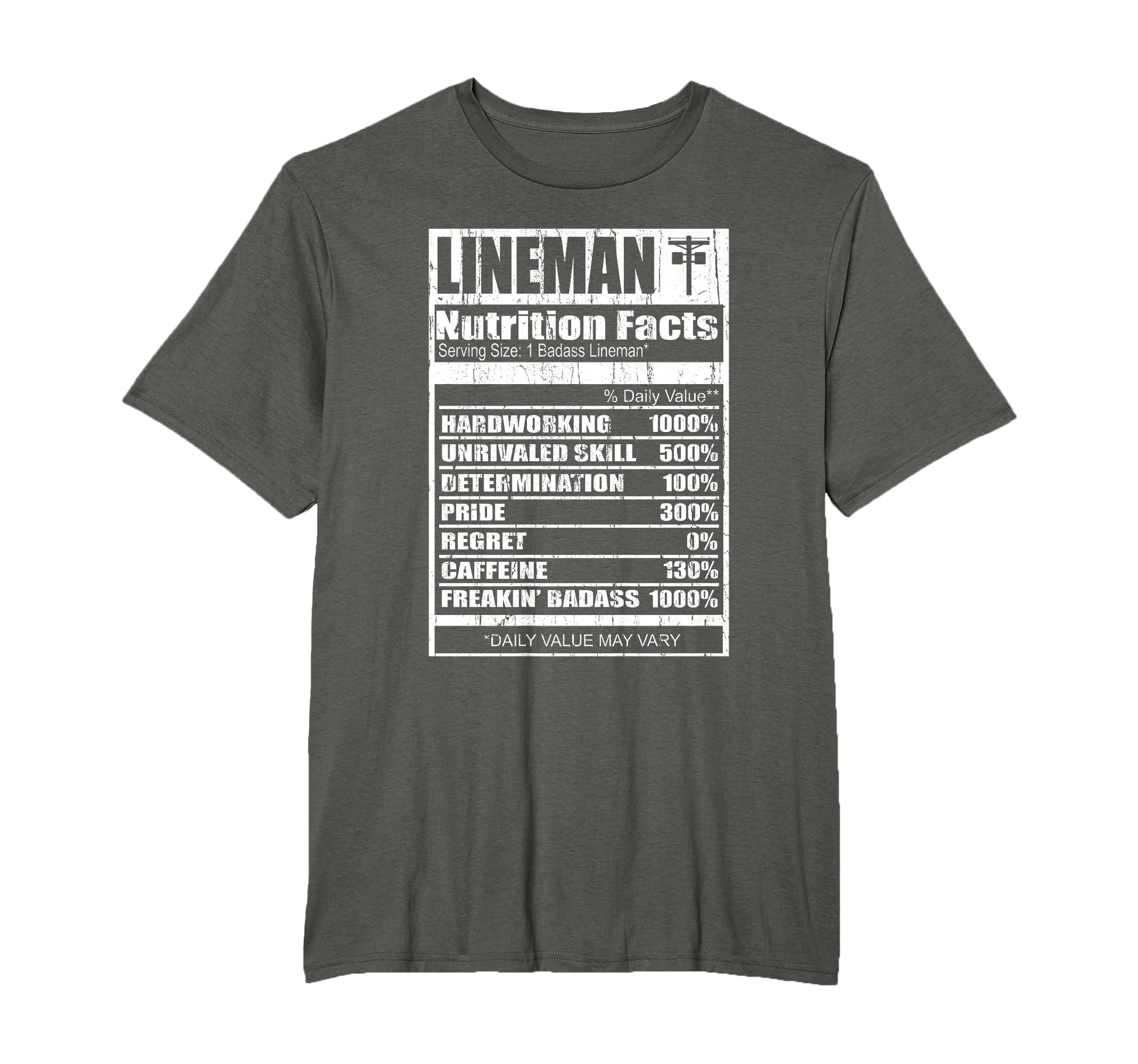 Lineman Nutrition Facts T-Shirt - Graphic Print Men Women - T-Shirt, Sweatshirt, Hoodie