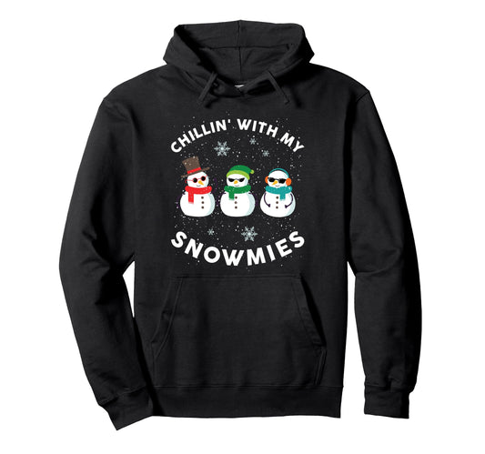 Chillin My Snowmies Snowman Ugly Hoodie - Custom Art Print Men Women - T-Shirt, Sweatshirt, Hoodie