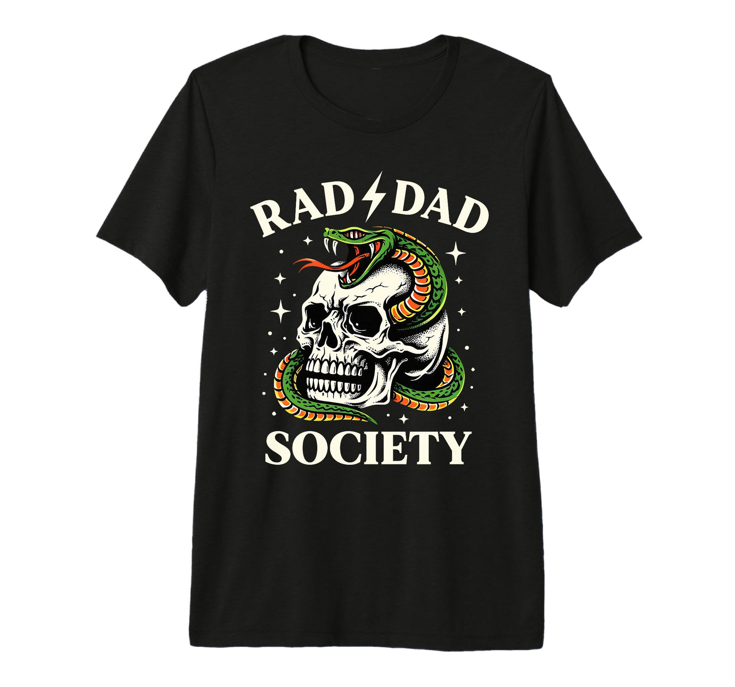 Dad Club Rad Dad Society Skull T-Shirt - Fun Novelty Design for Adults - T-Shirt, Sweatshirt, Hoodie