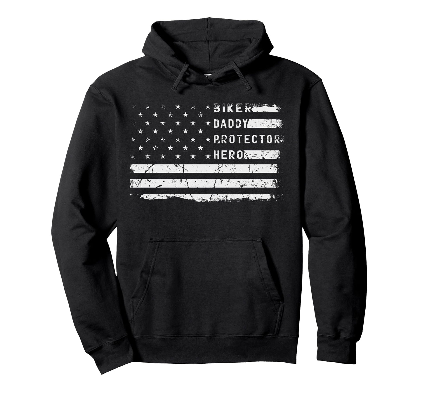 Biker Daddy Protector Hero Fathers Hoodie - Minimalist Print for Adults - T-Shirt, Sweatshirt, Hoodie