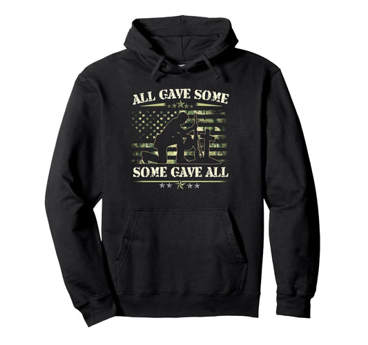 All Gave Some Some Gave All Veteran Hoodie - Minimalist Print Men Women - T-Shirt, Sweatshirt, Hoodie