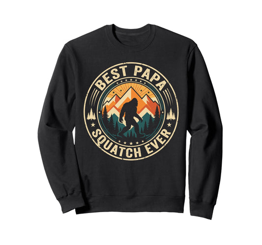Best Papa Squatch Ever Bigfoot Dad Sweatshirt - Minimalist Print Men Women - T-Shirt, Sweatshirt, Hoodie