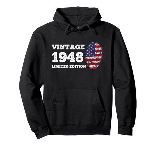 1948 Usa American Flag 78 Year Old Hoodie - Fun Novelty Design Men Women - T-Shirt, Sweatshirt, Hoodie