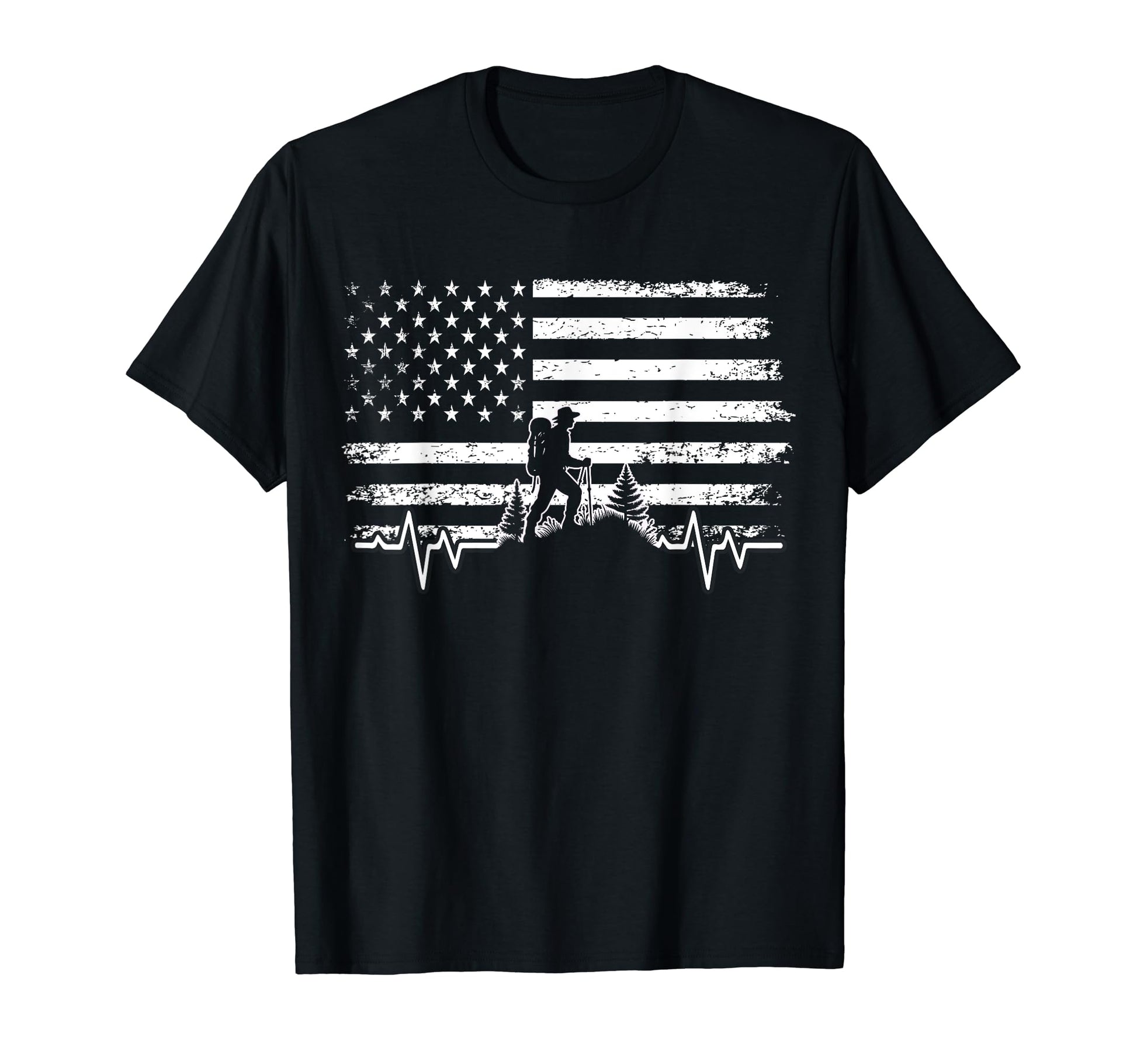 Rhytm Pulse Hiker Dad American Flag T-Shirt - Streetwear Style for Adults - T-Shirt, Sweatshirt, Hoodie