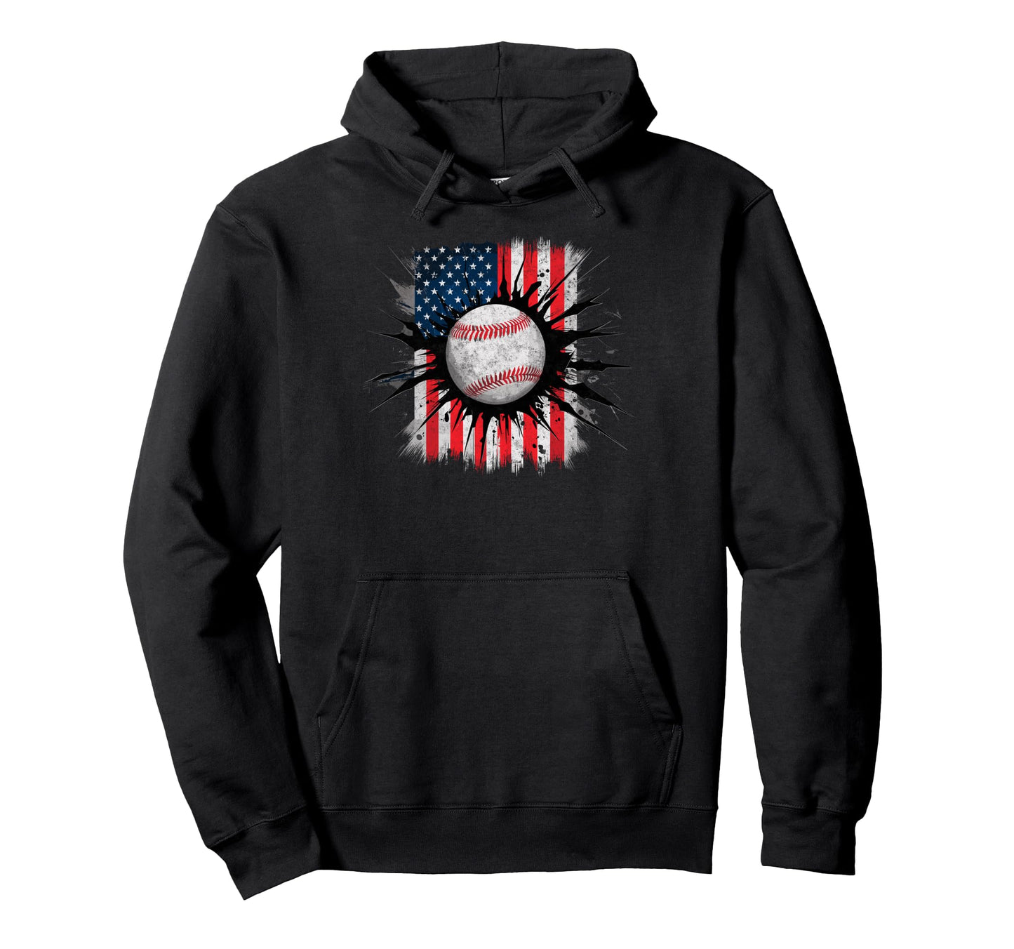Baseball Us Flag Baseball Lover Dad Hoodie - Graphic Print for Adults - T-Shirt, Sweatshirt, Hoodie
