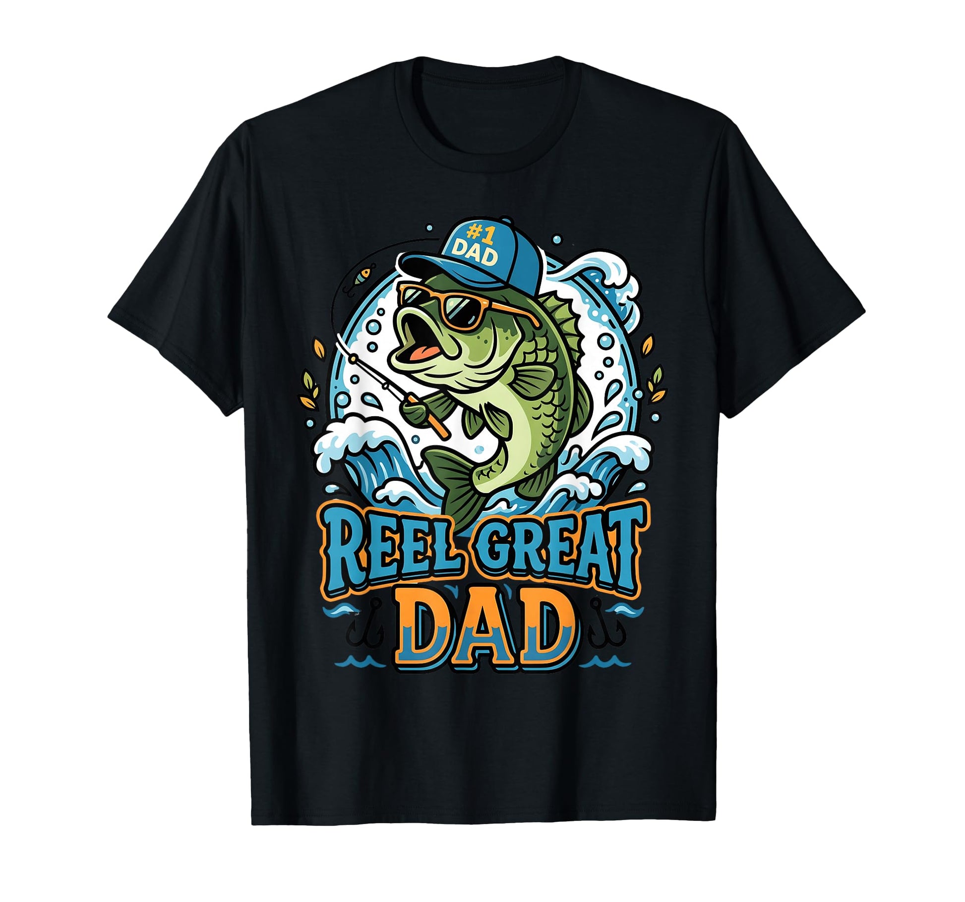 Reel Great Dad Lake Life Angler T-Shirt - Custom Art Print Unisex - T-Shirt, Sweatshirt, Hoodie