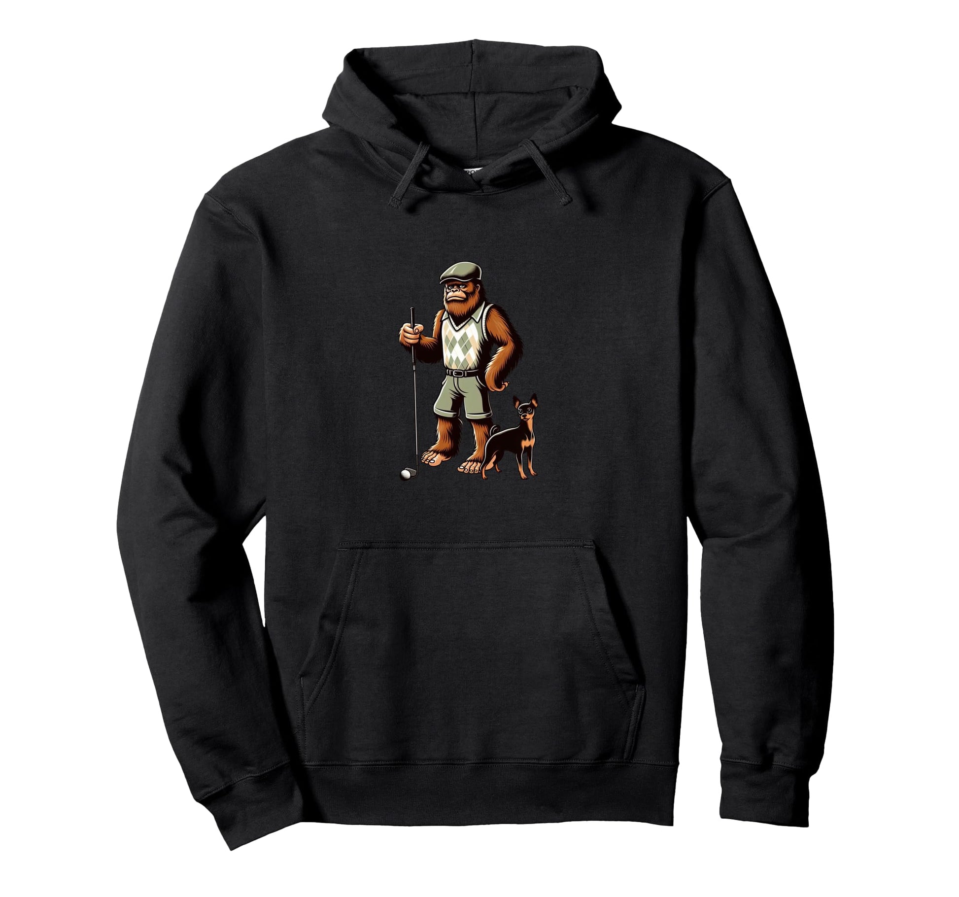 Miniature Pinscher Bigfoot Sasquatch Hoodie - Novelty Apparel Men Women - T-Shirt, Sweatshirt, Hoodie