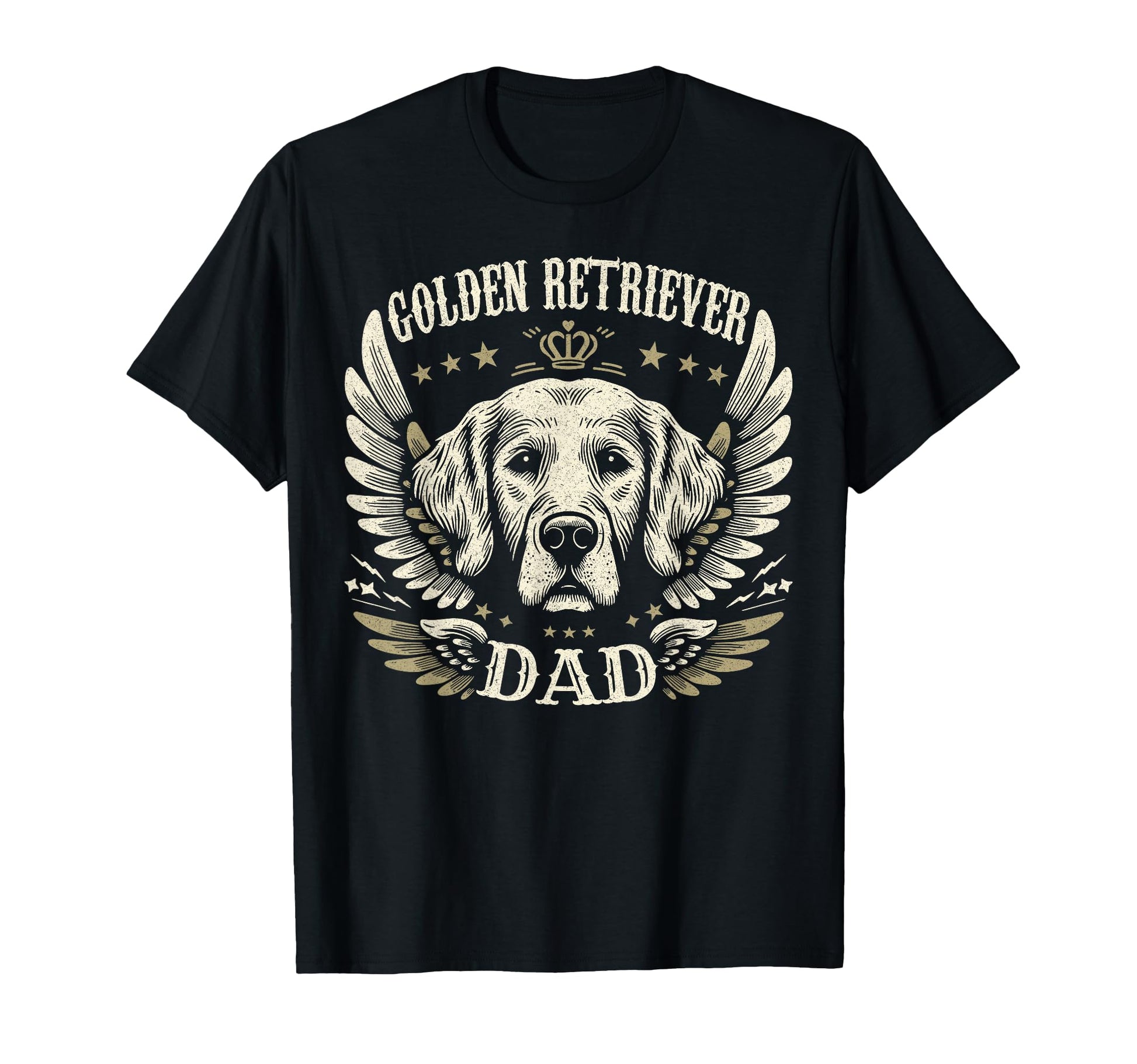 Golden Retriever Dad Biker Wings T-Shirt - Aesthetic Graphic Men Women - T-Shirt, Sweatshirt, Hoodie