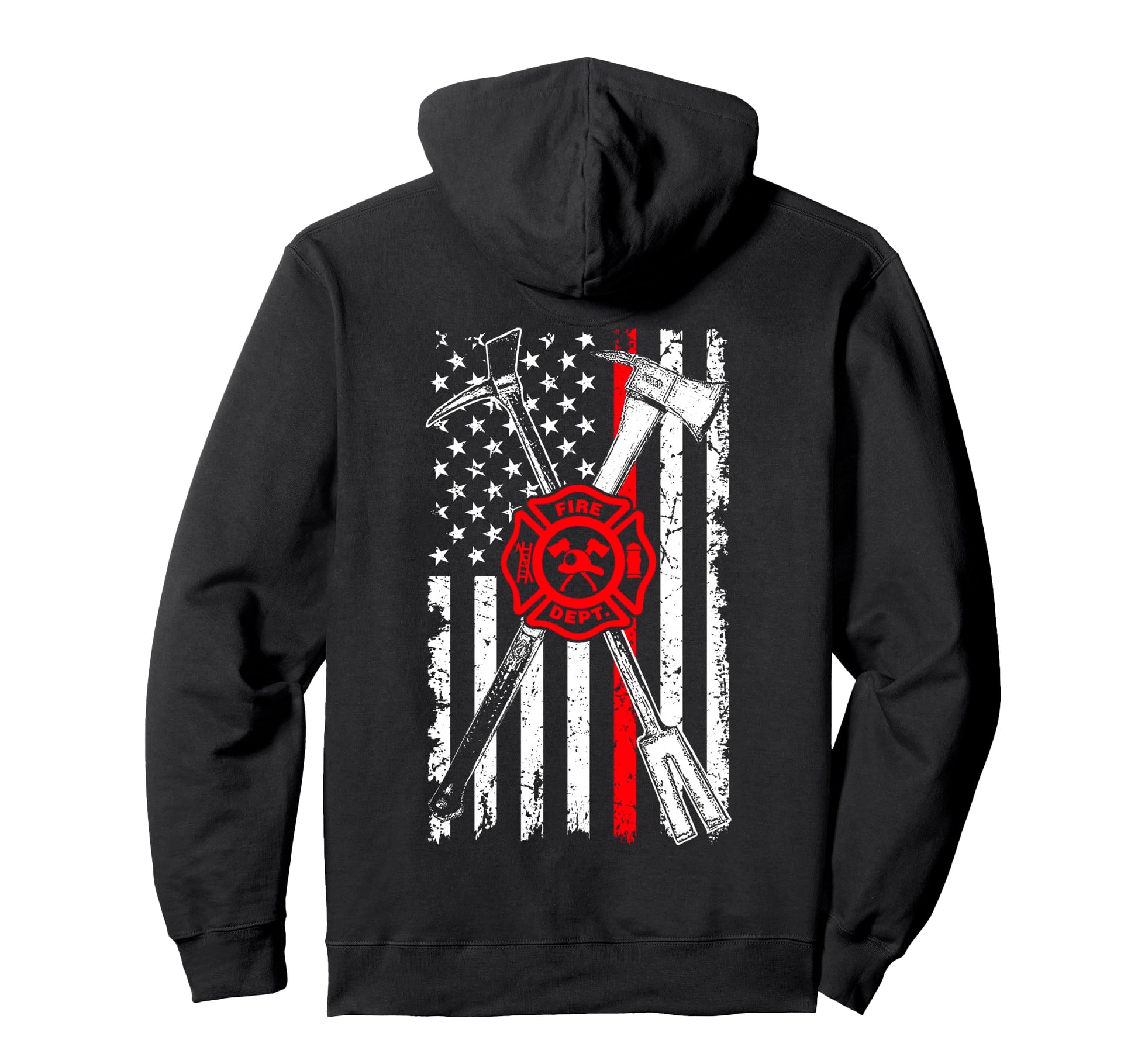 Patriotic Axe Halligan Thin Line Red Hoodie - Streetwear Style for Adults - T-Shirt, Sweatshirt, Hoodie