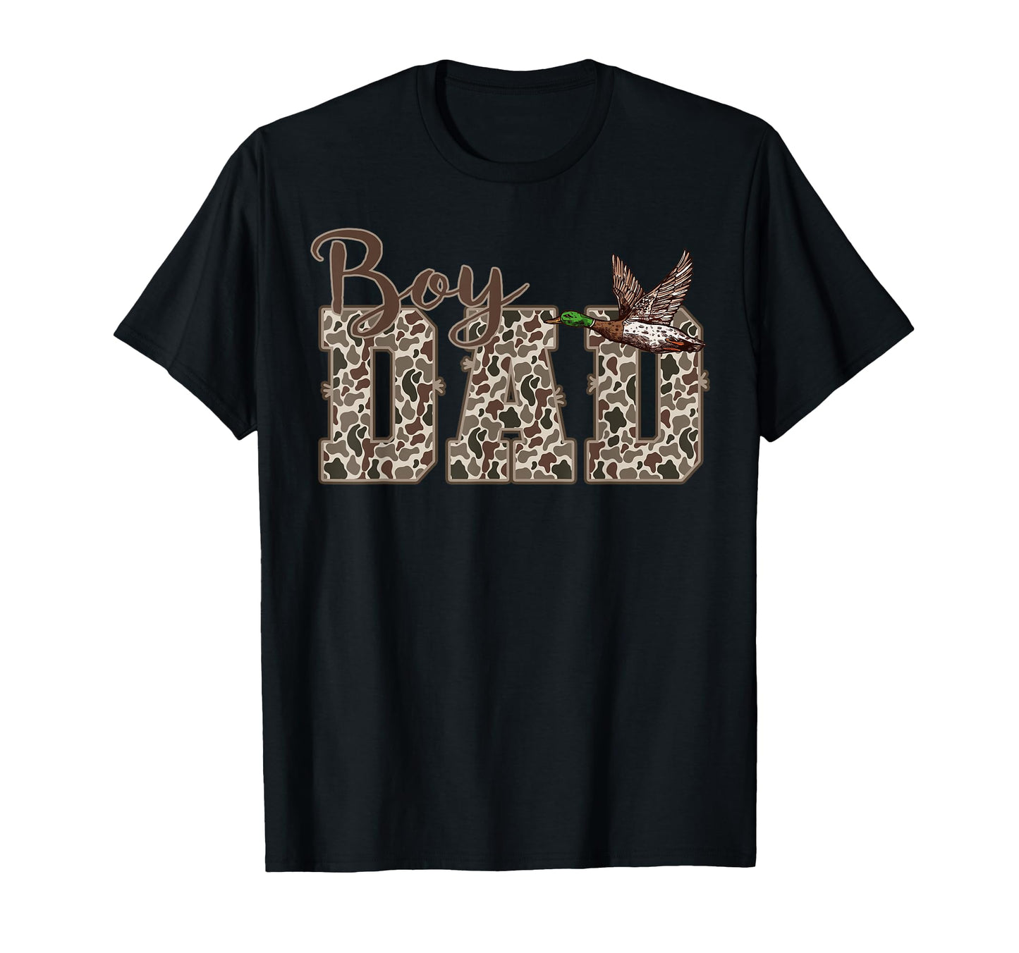 Hunting Dad Duck Camouflage Camo T-Shirt - Custom Art Print Men Women - T-Shirt, Sweatshirt, Hoodie