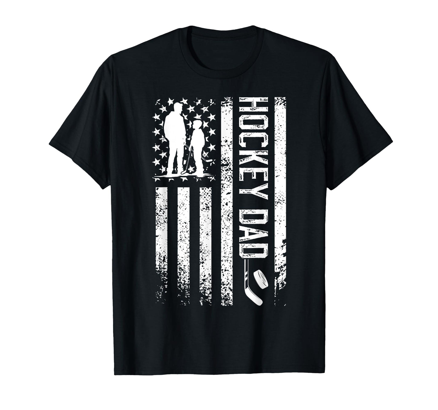 Hockey Dad Us Flag Ice Hockey T-Shirt - Fun Novelty Design for Adults - T-Shirt, Sweatshirt, Hoodie