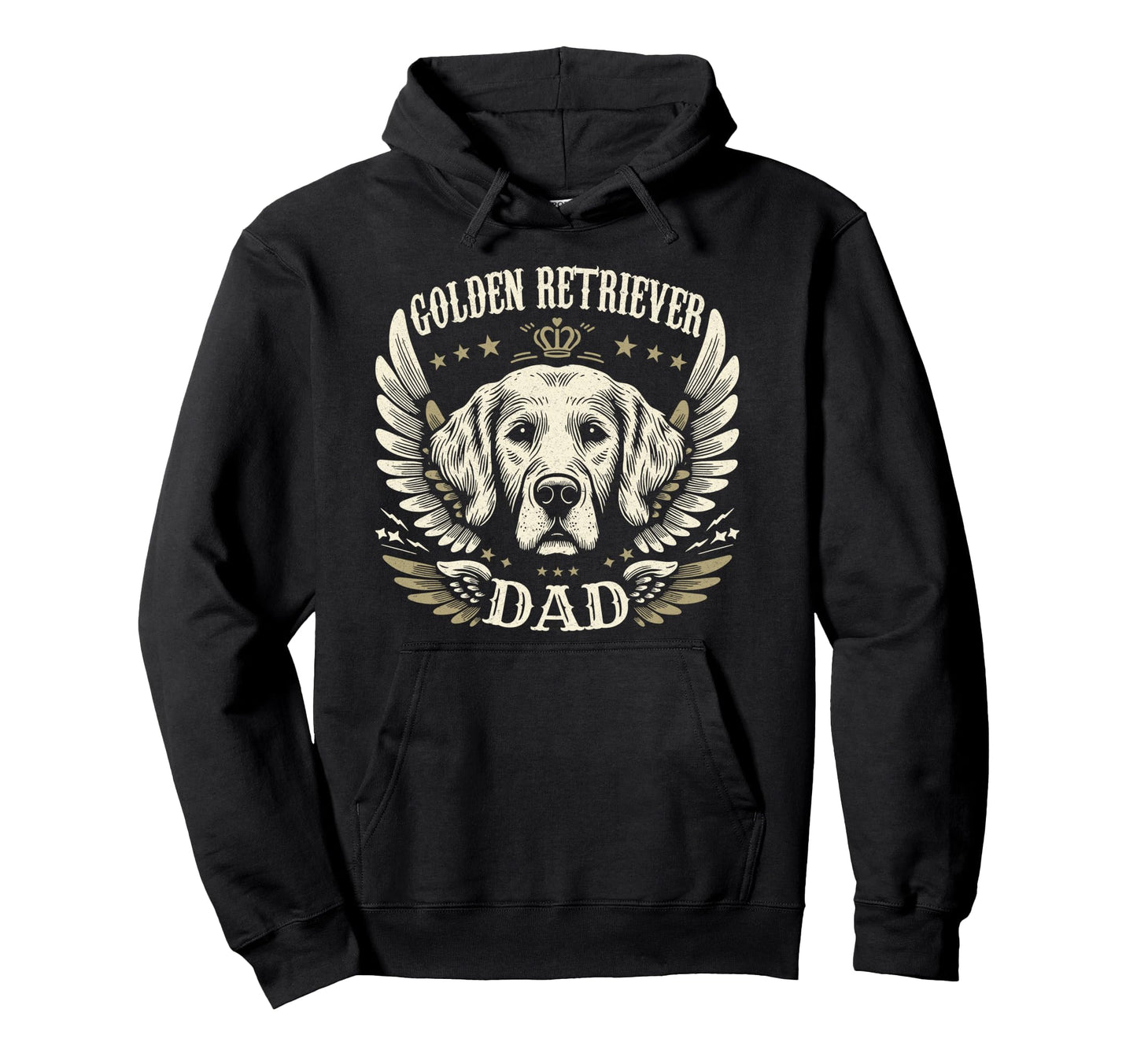 Golden Retriever Dad Biker Wings Hoodie - Casual Everyday Wear Unisex - T-Shirt, Sweatshirt, Hoodie